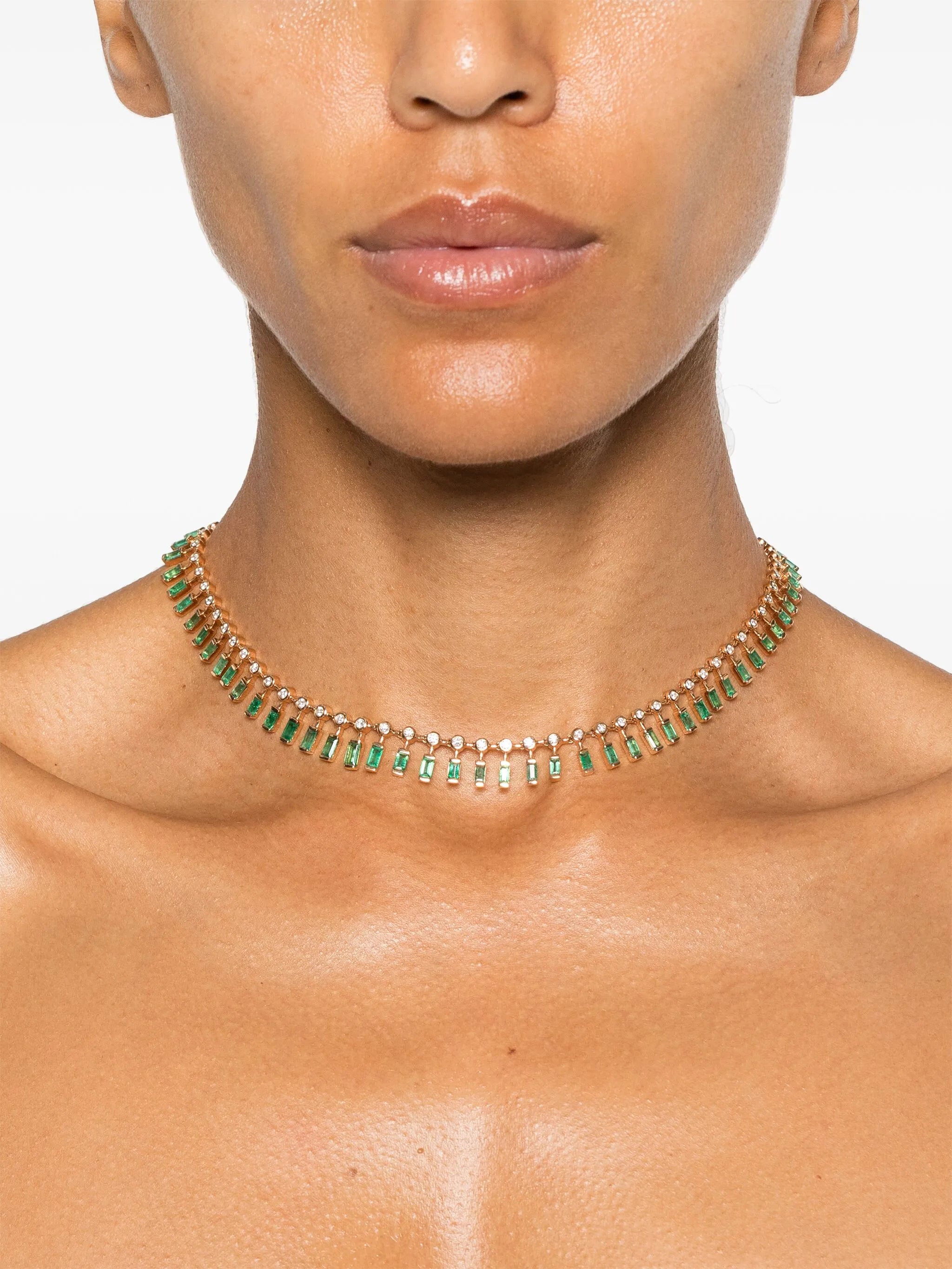 18kt rose gold Dot-Dash necklace
