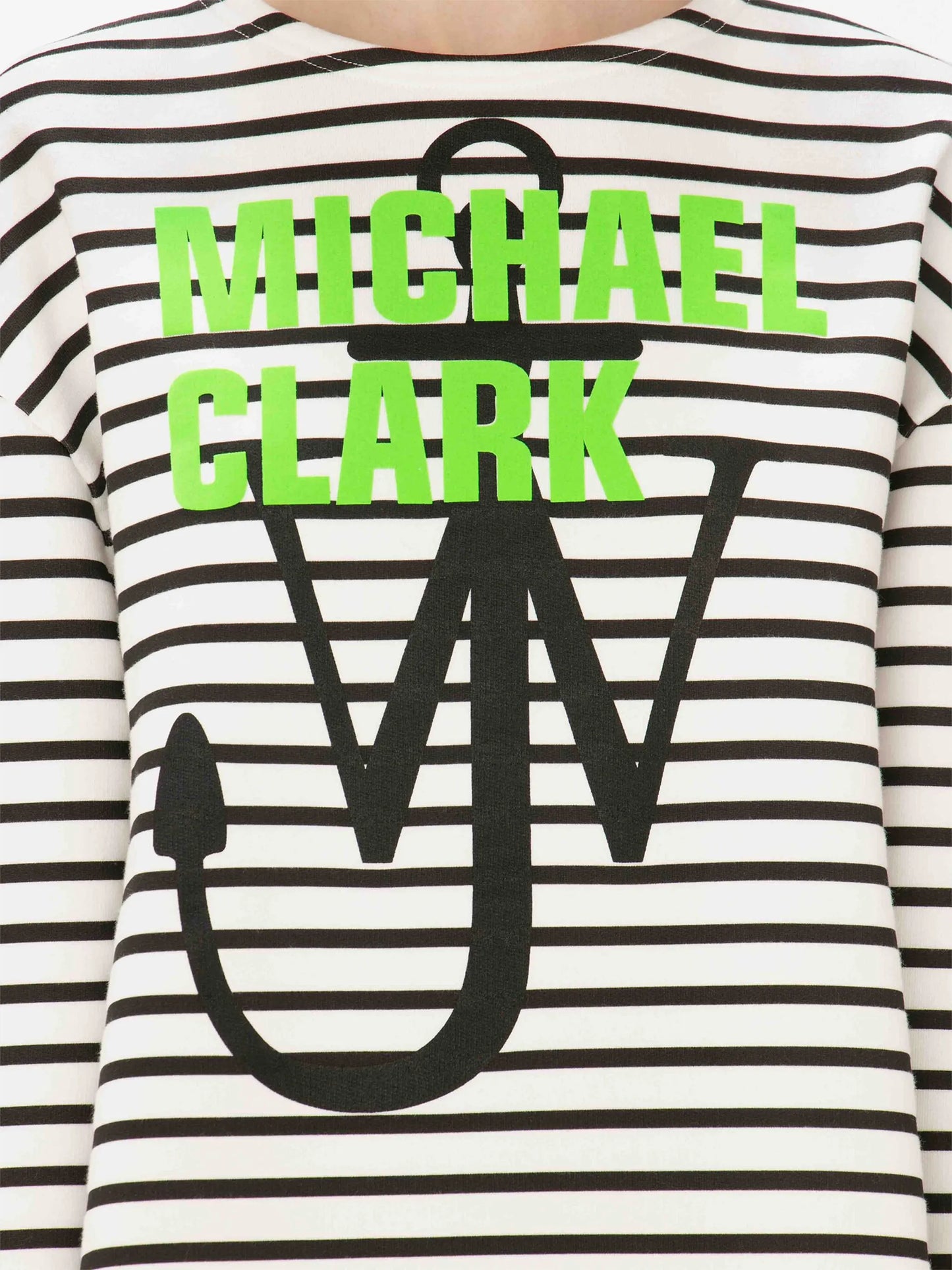 logo-print striped cotton sweatshirt