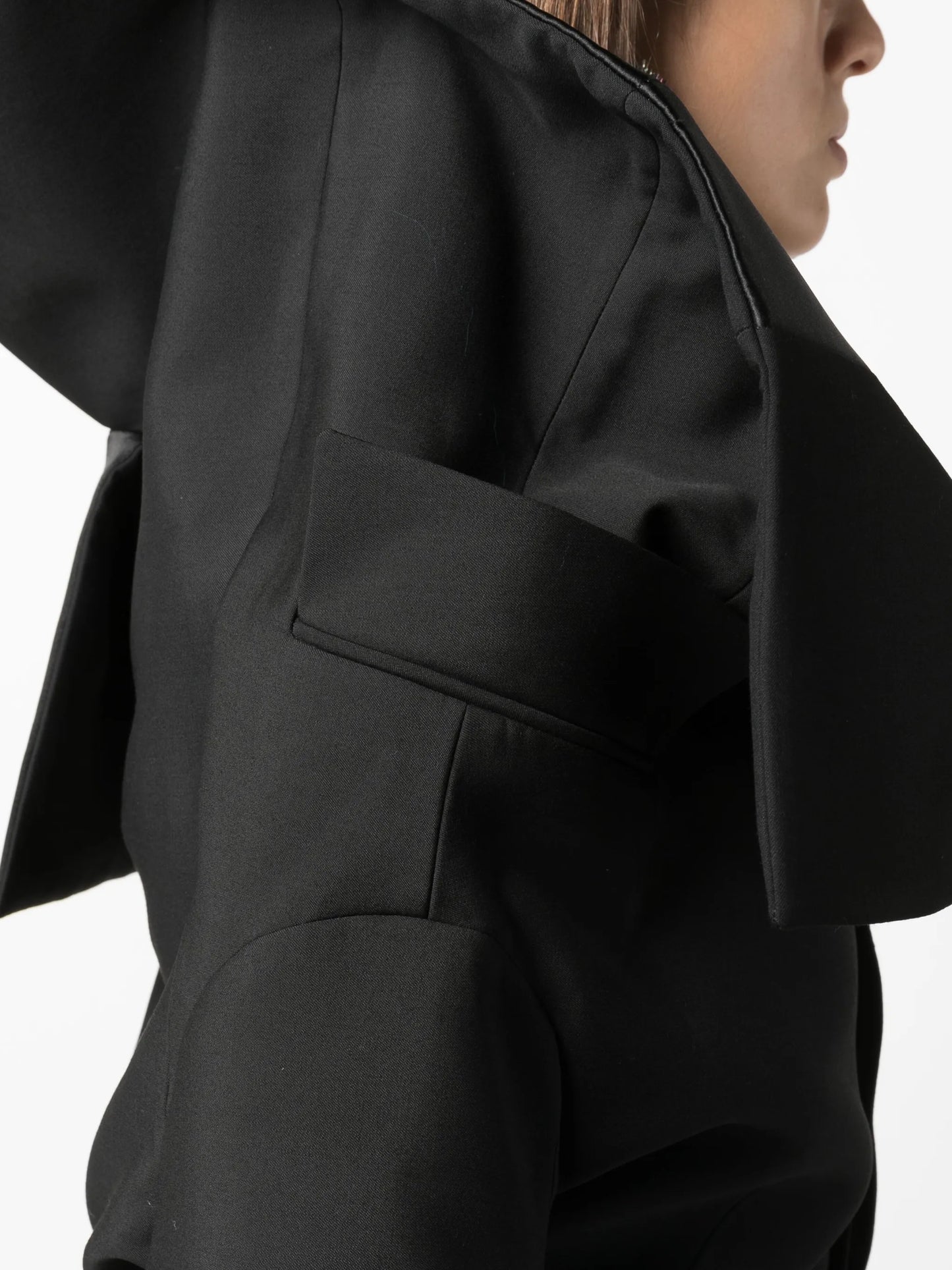 asymmetric wool jacket