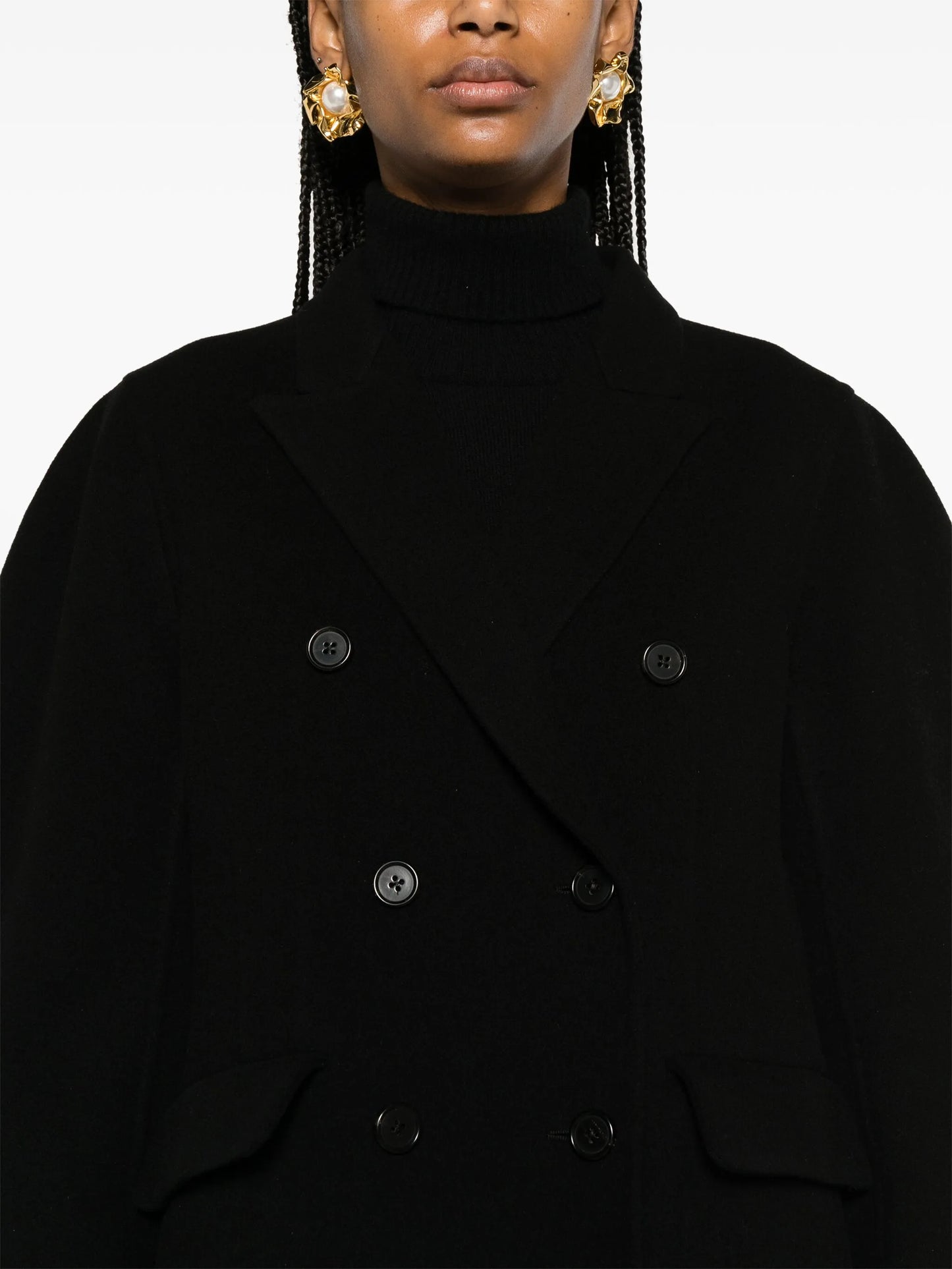 double-breasted wool-blend jacket