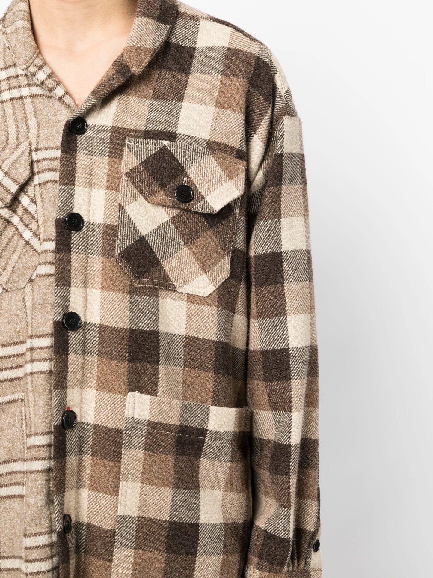 mix-print long-sleeve shirt