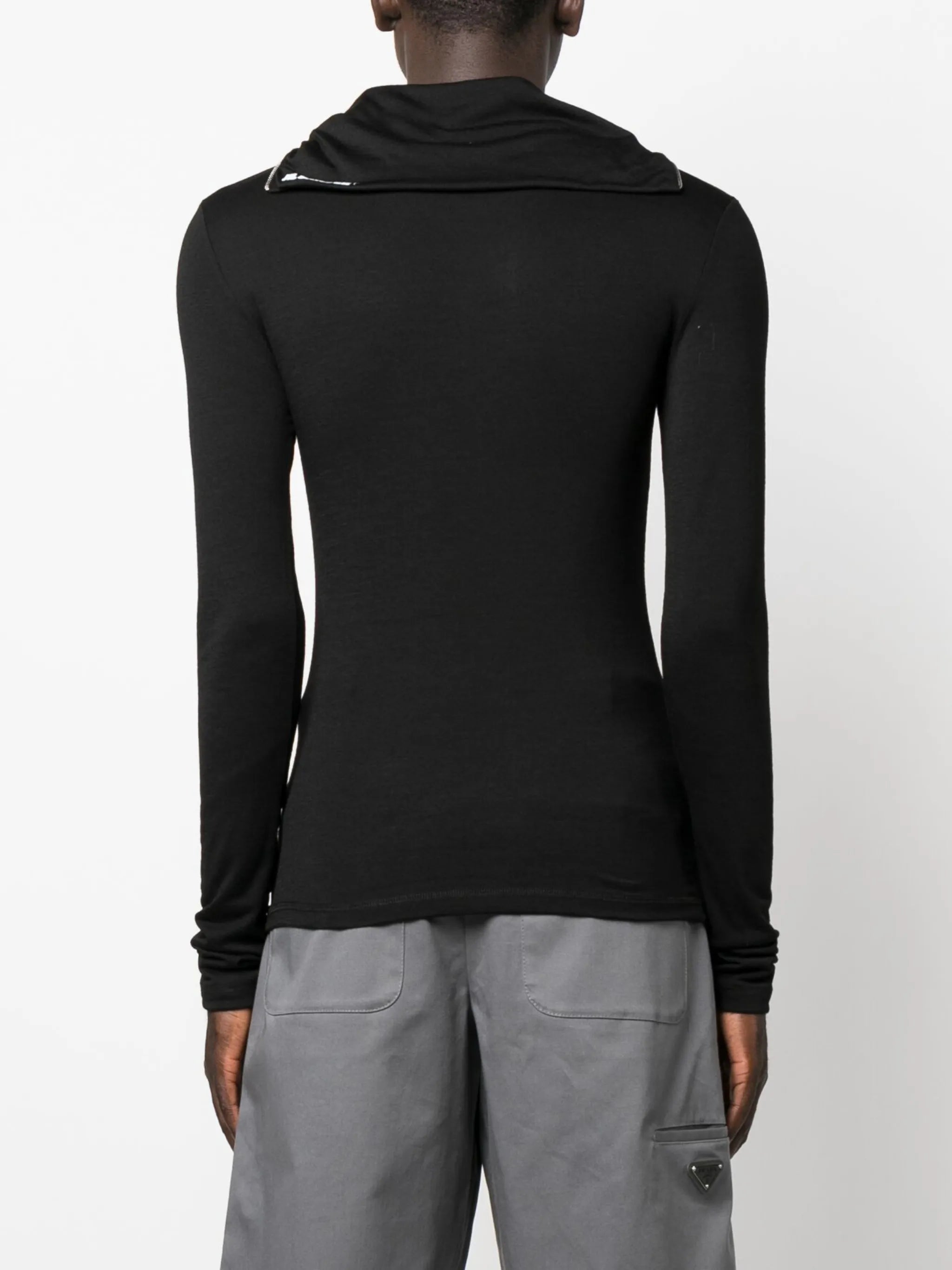 logo-print zip-detail T-shirt