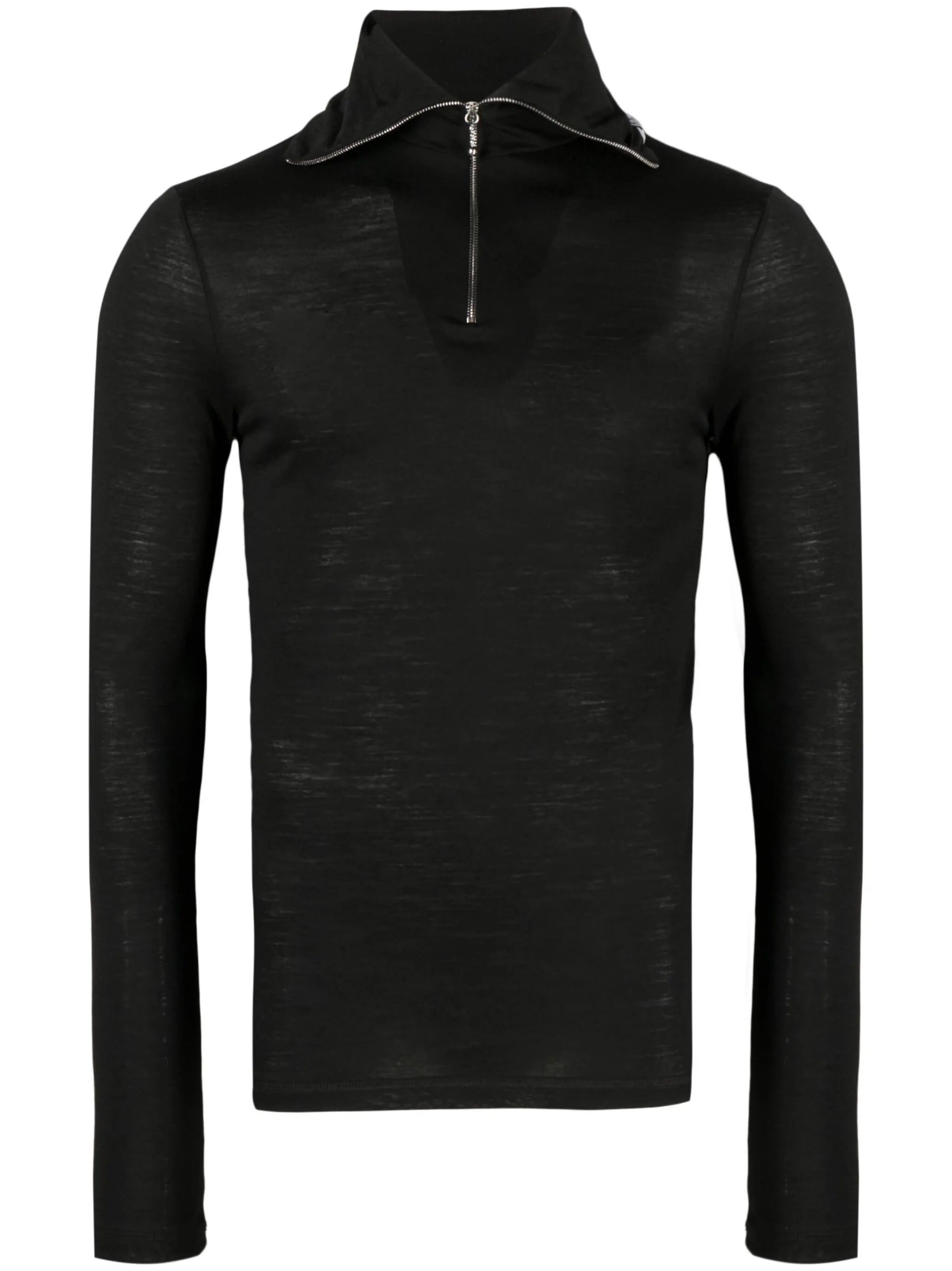 logo-print zip-detail T-shirt