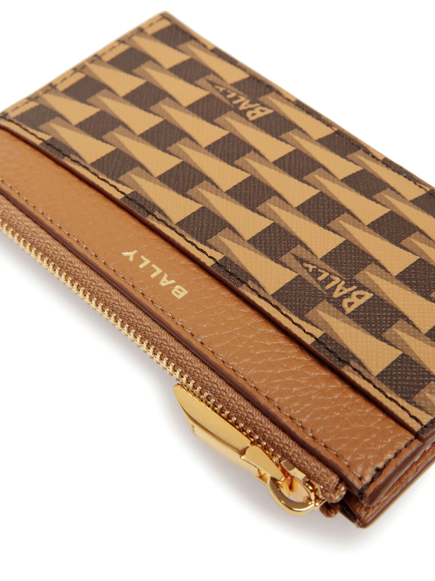 Pennant monogram-pattern card holder
