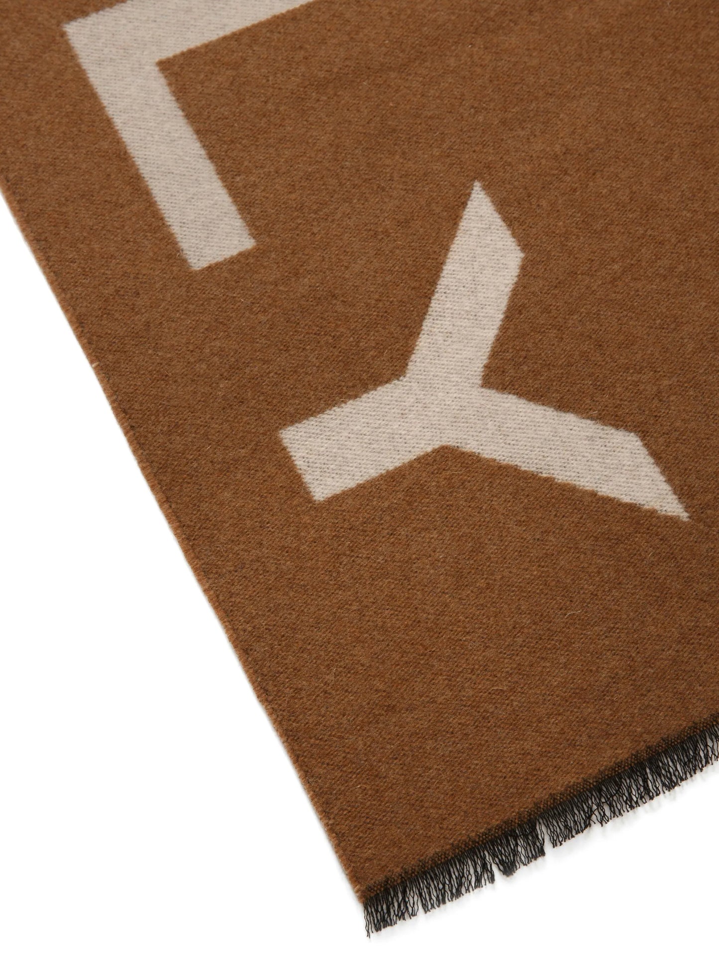 logo-print wool scarf