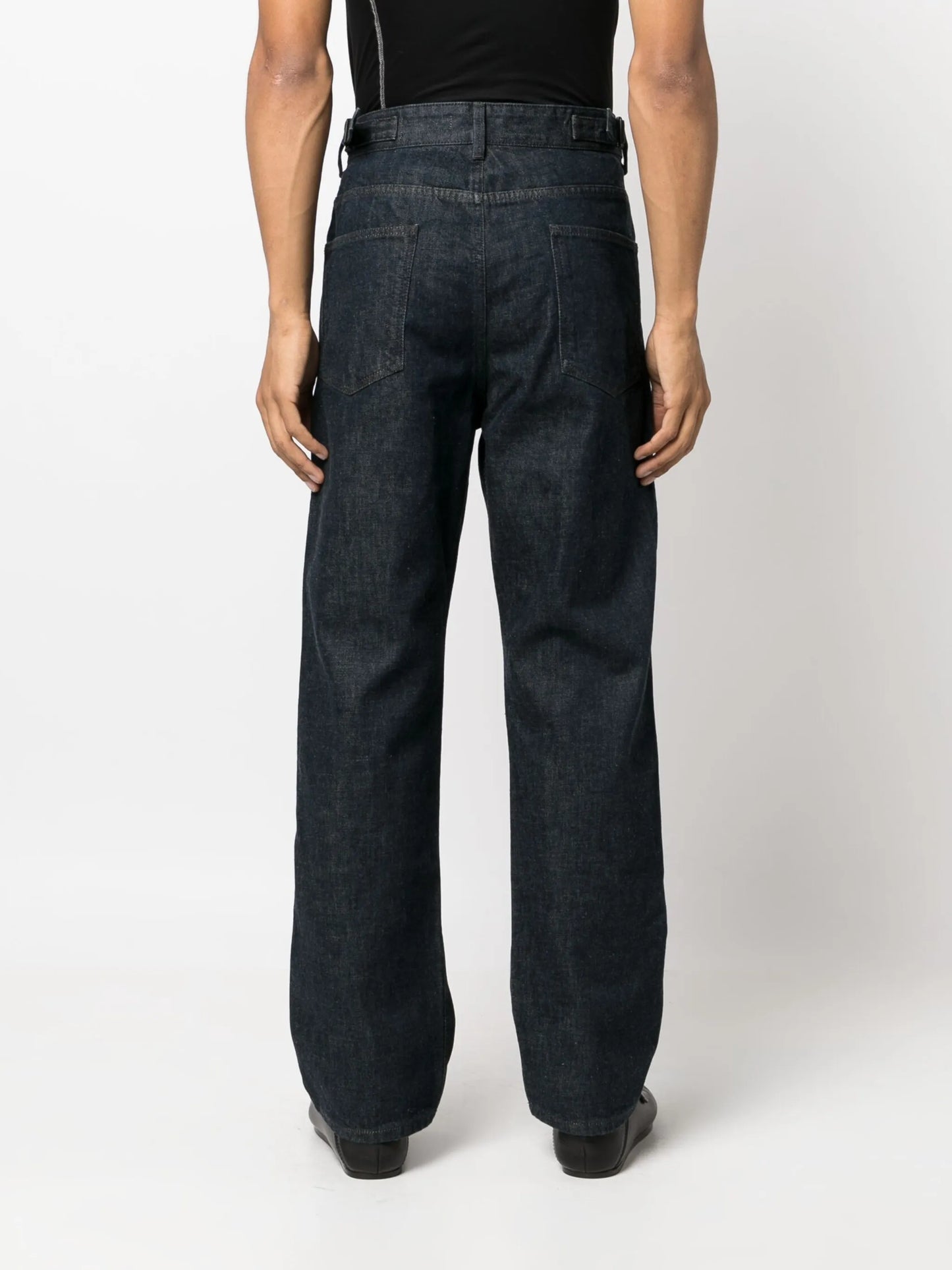 straight-leg cut cotton jeans
