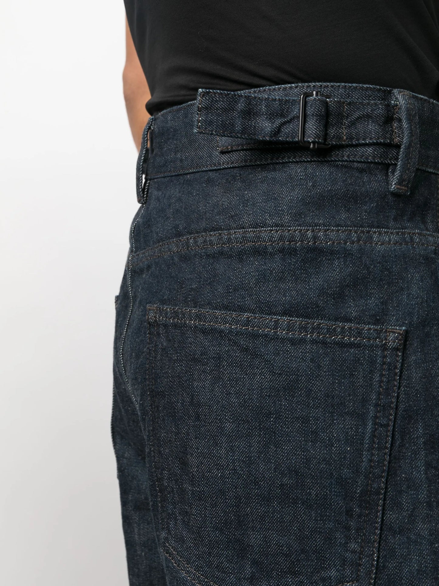 straight-leg cut cotton jeans
