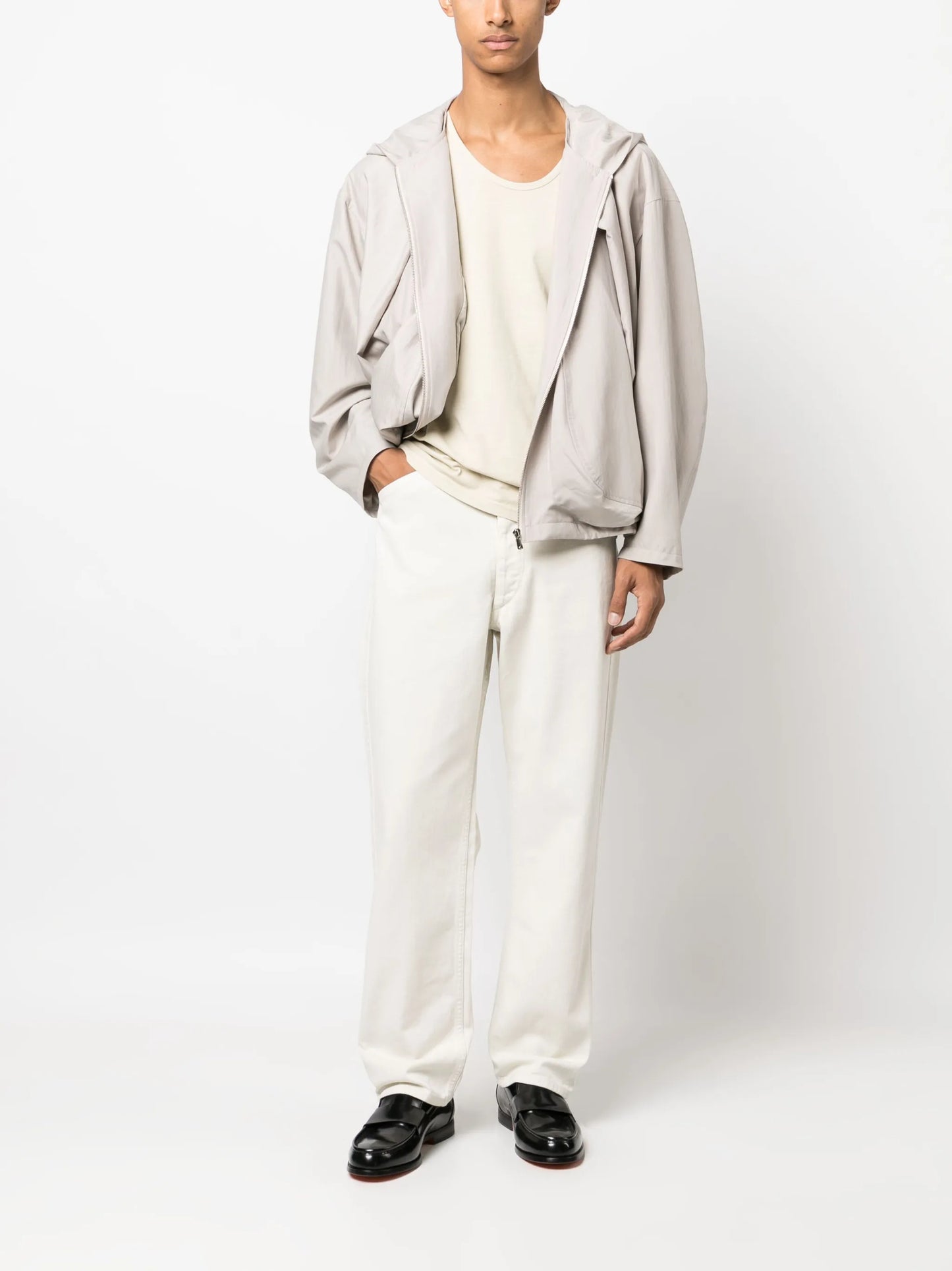 straight-leg cotton jeans