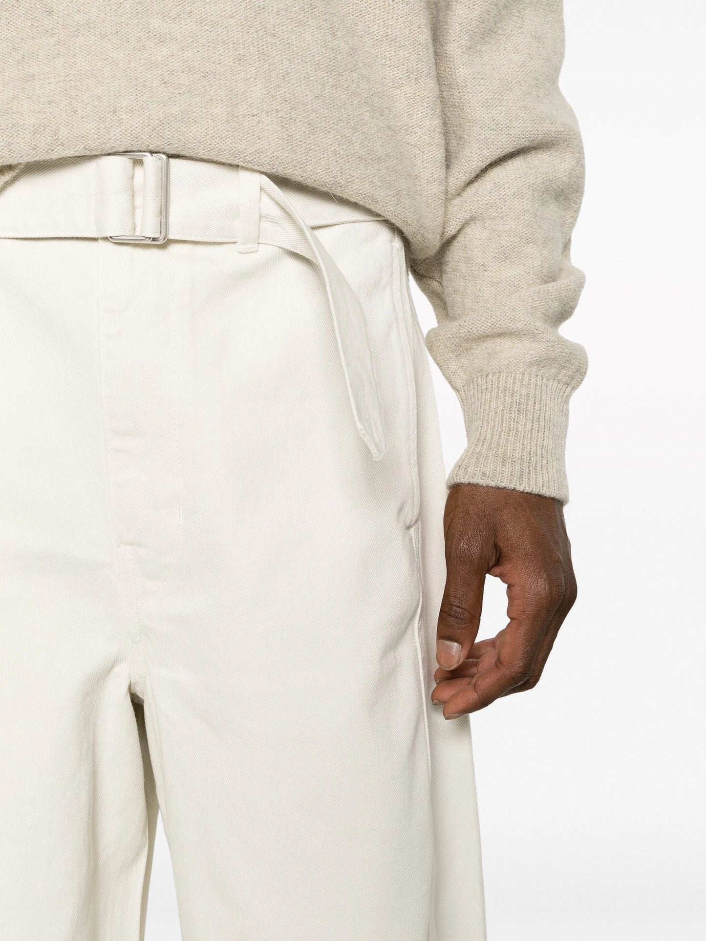 belted wide-leg trousers