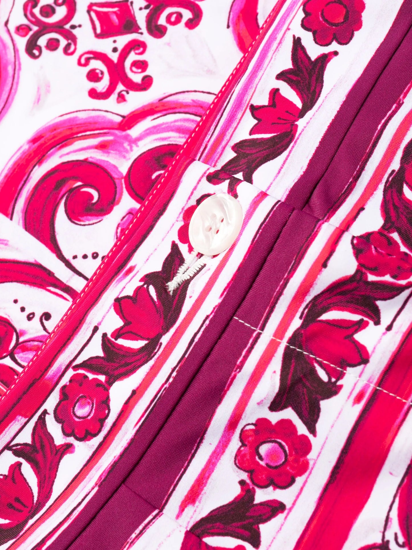 Majolica-print wide-leg trousers