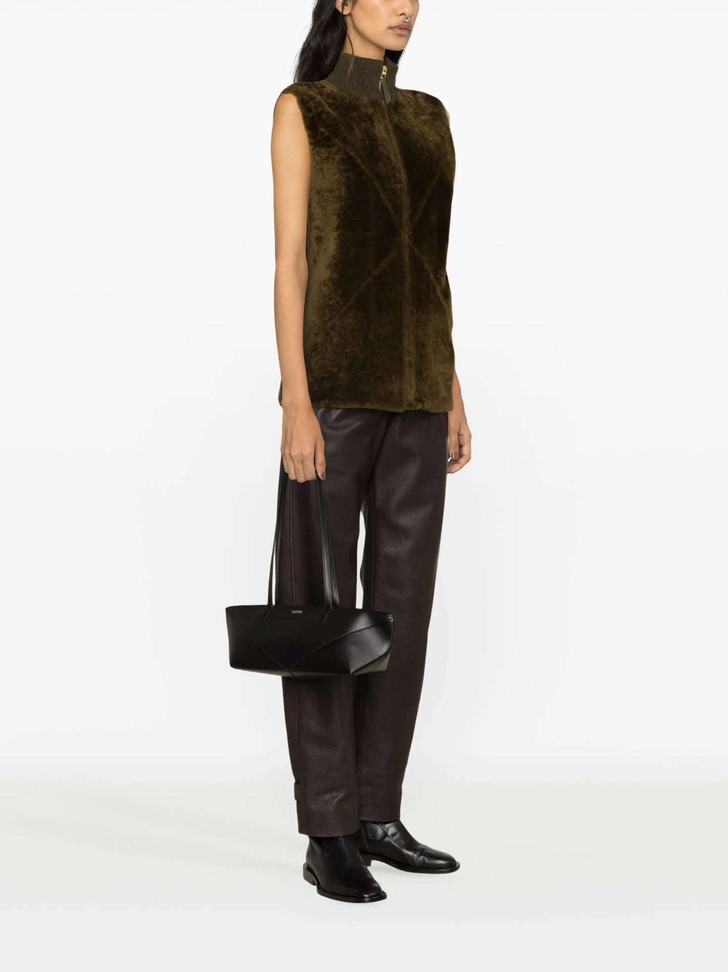 Puzzle Fold shearling gilet