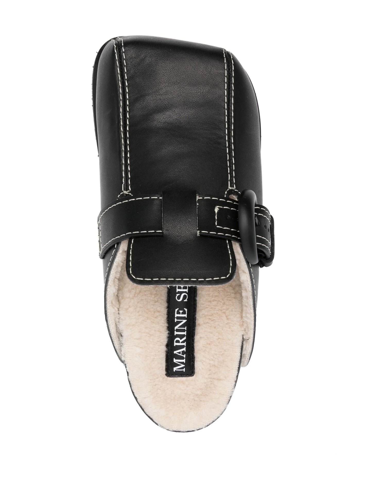 leather slide sandals