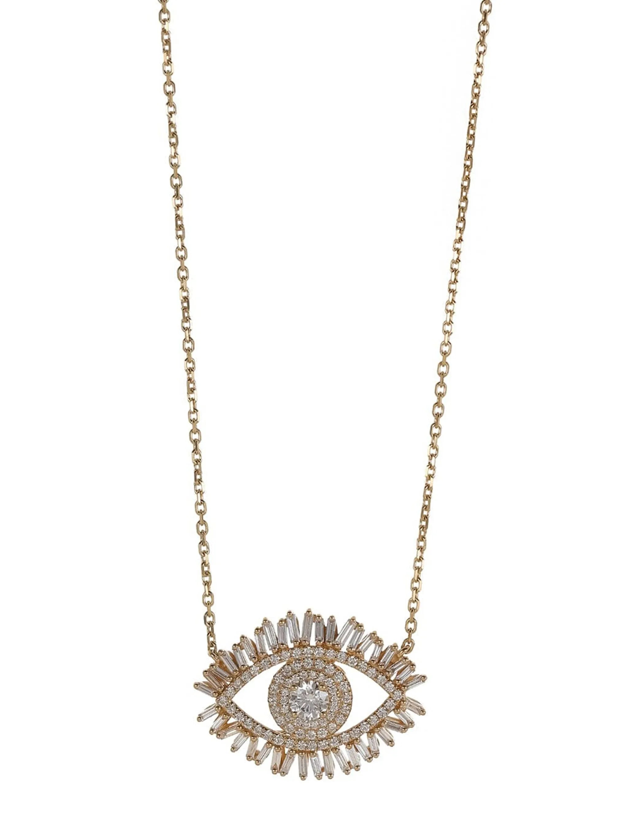 18kt yellow gold Firework Evil Eye necklace