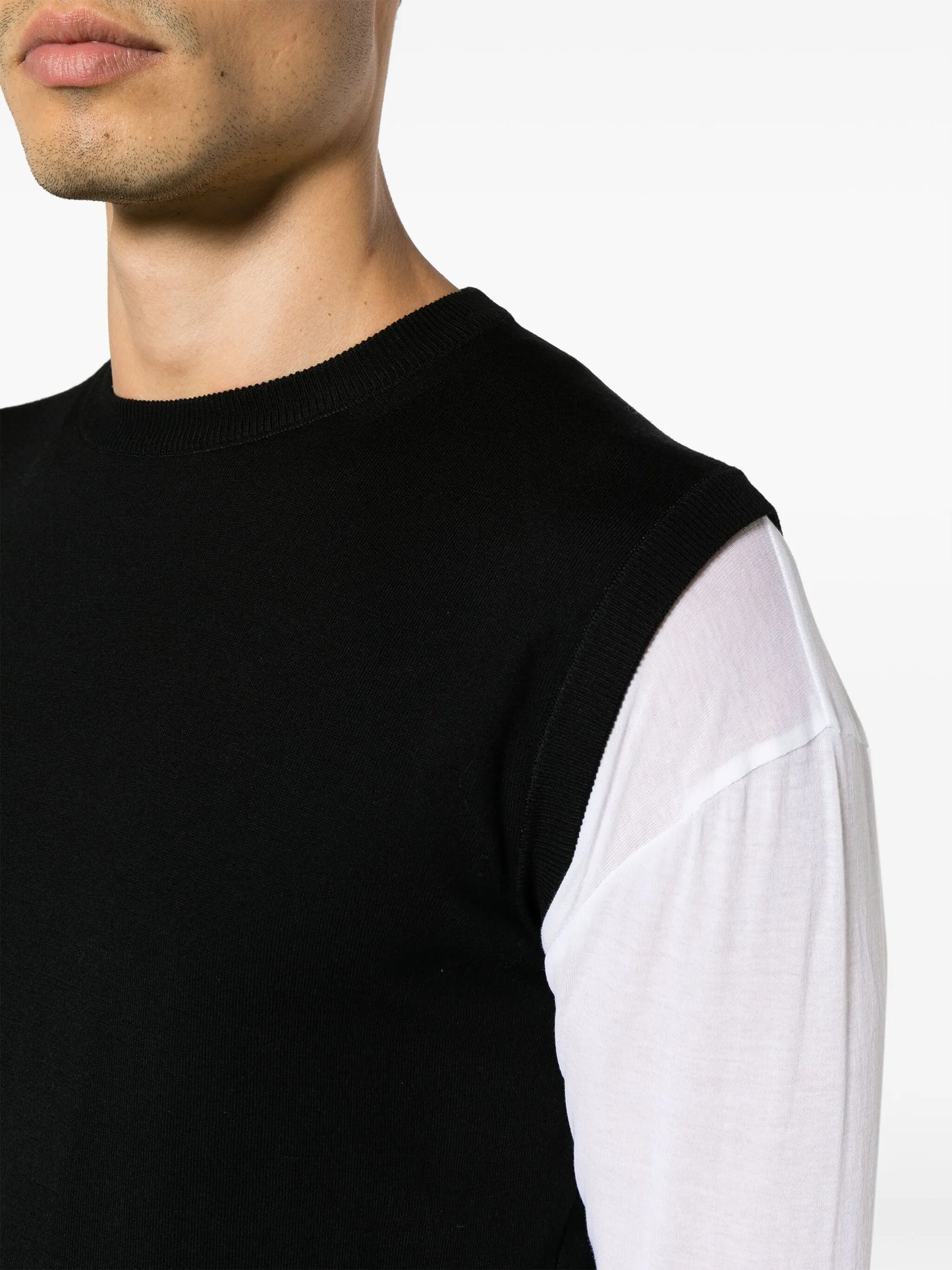 fine-knit wool vest