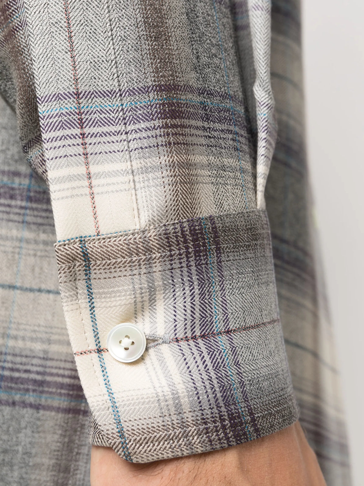 light wool plaid-check shirt