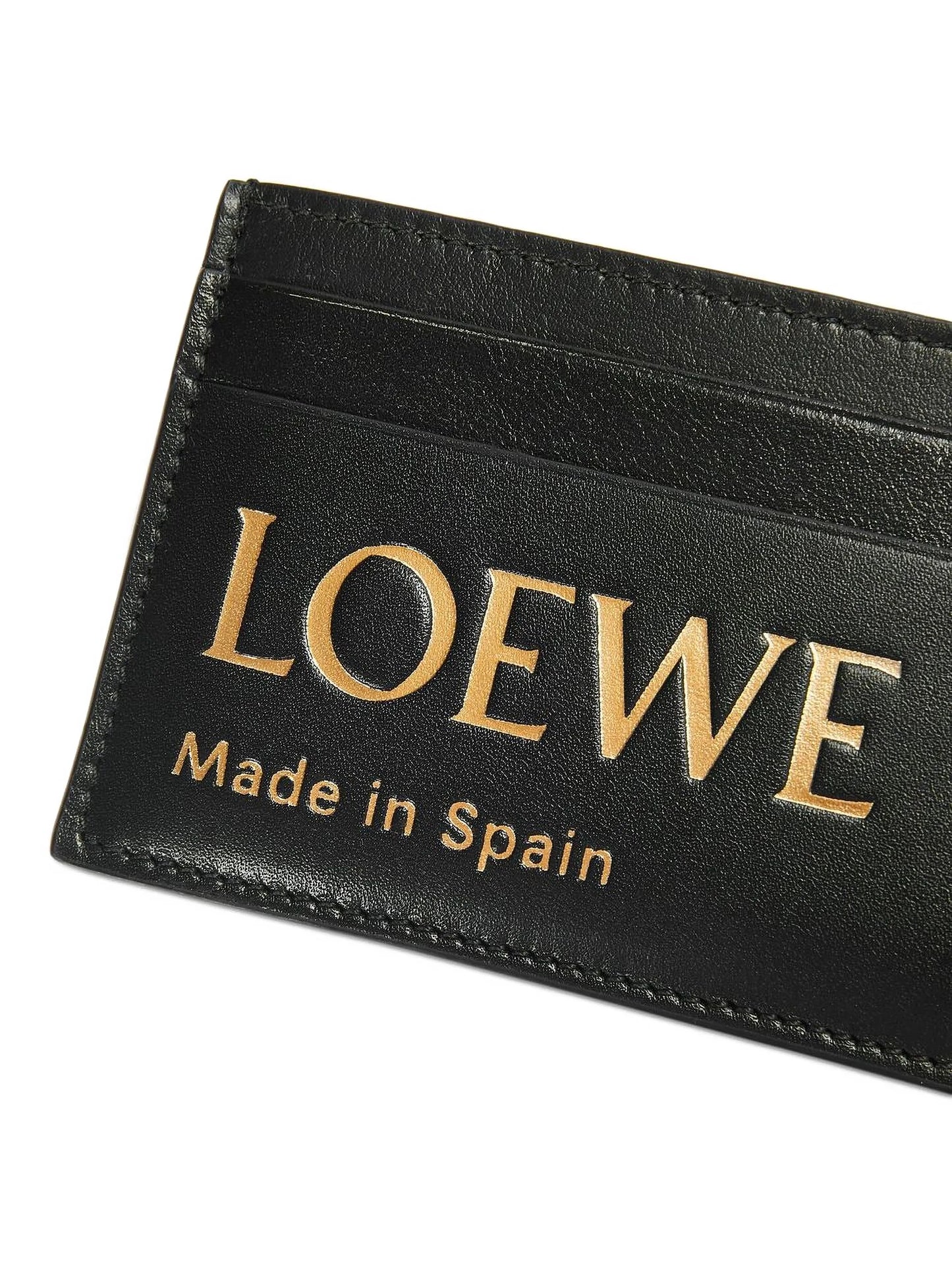 logo-embossed leather card holder