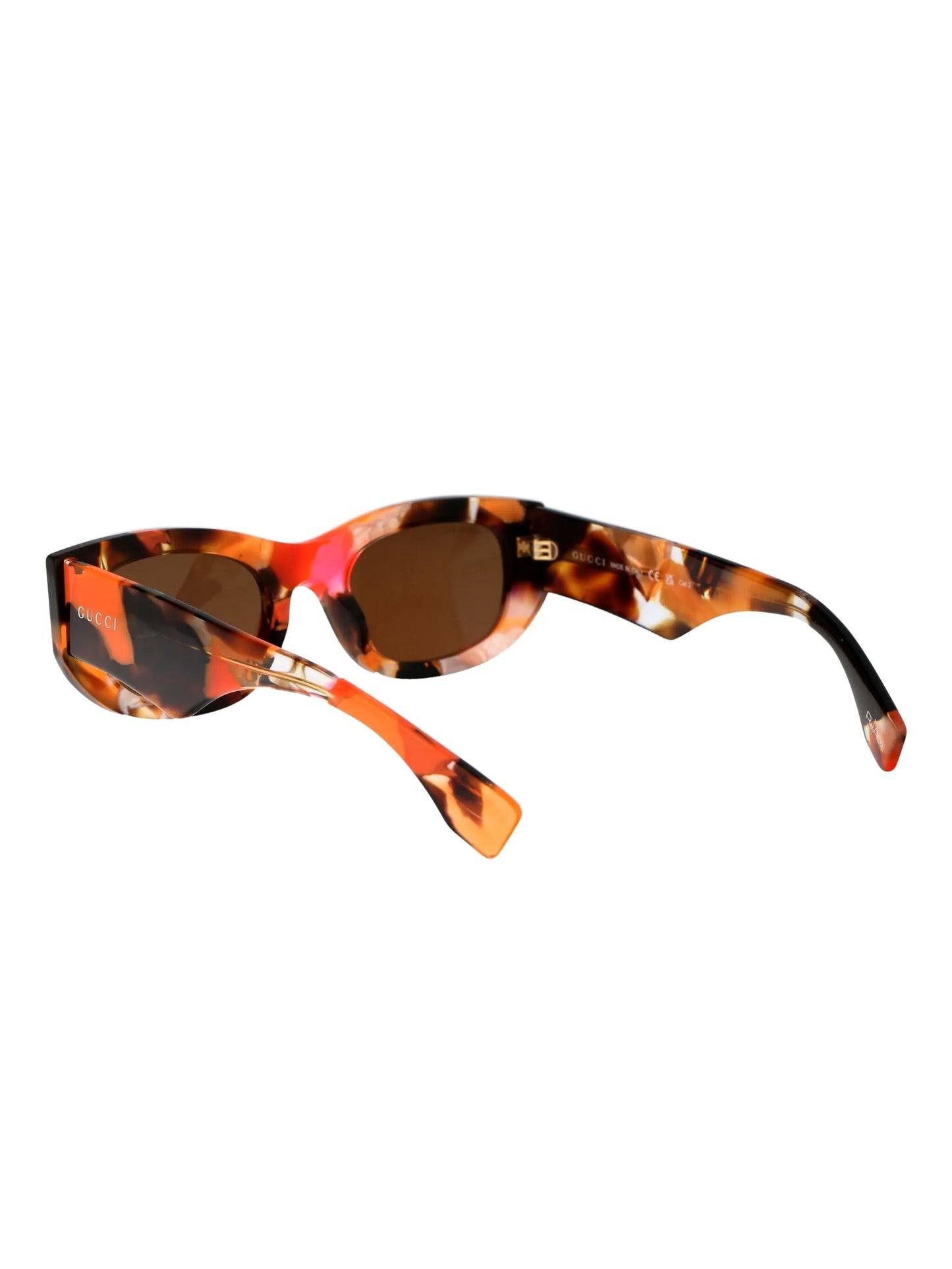 tortoiseshell-effect rectangle-frame sunglasses