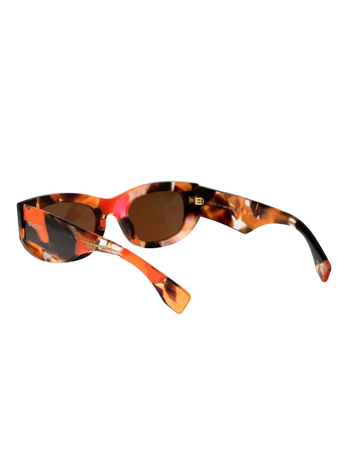 tortoiseshell-effect rectangle-frame sunglasses