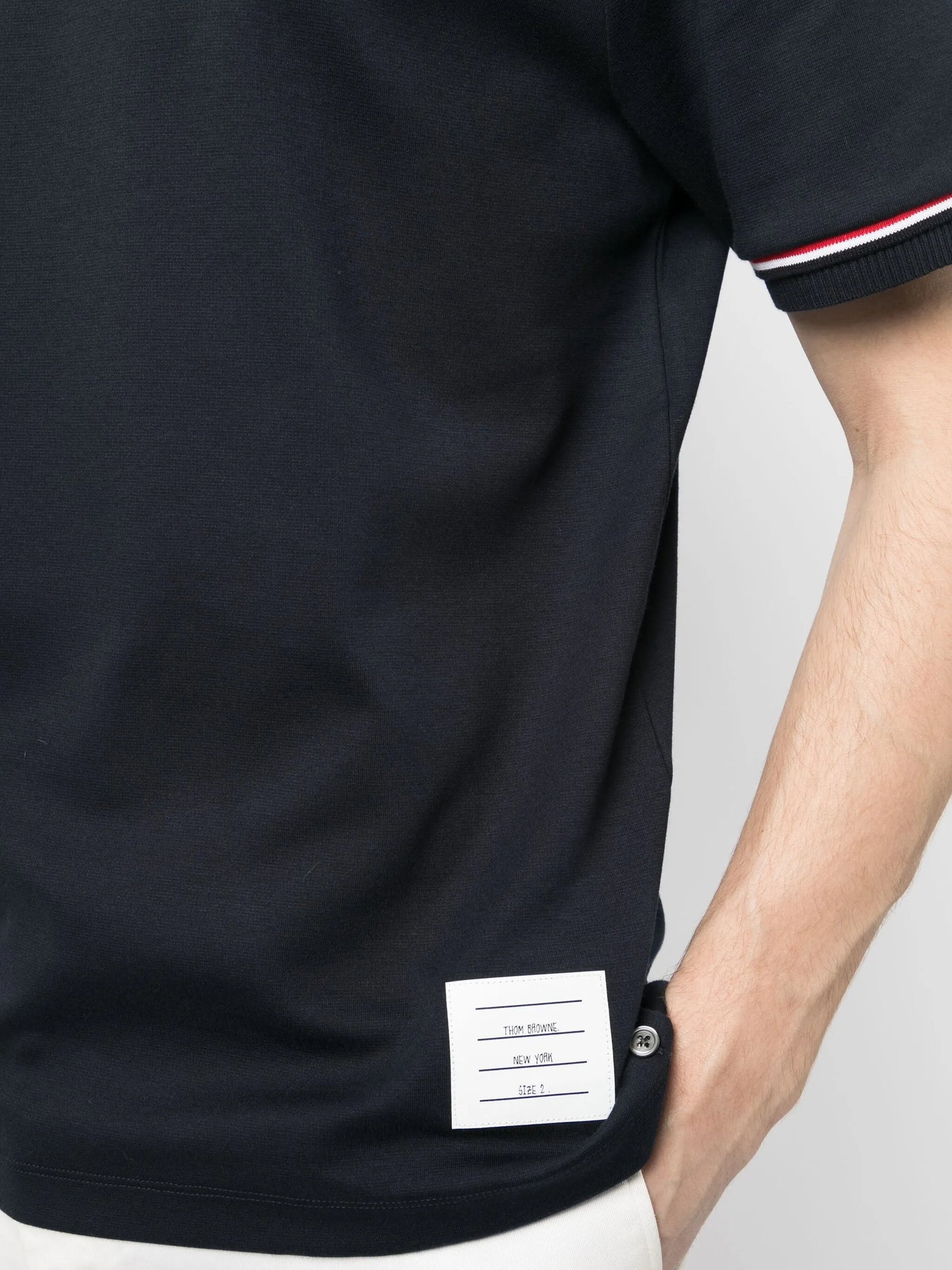 stripe-trim short-sleeve T-shirt
