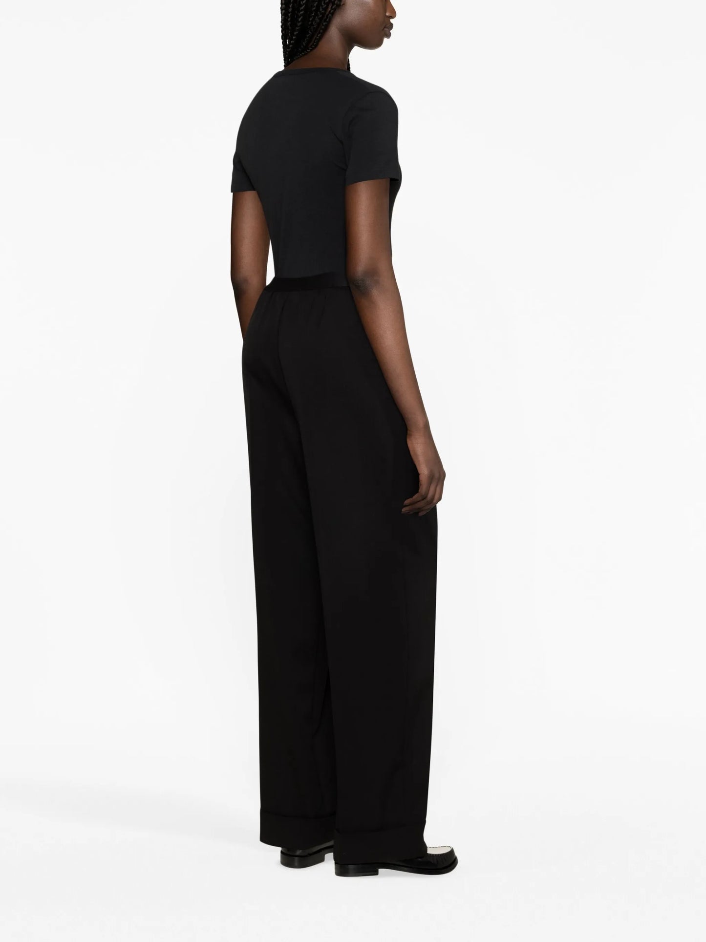 logo-waistband wool-blend trousers