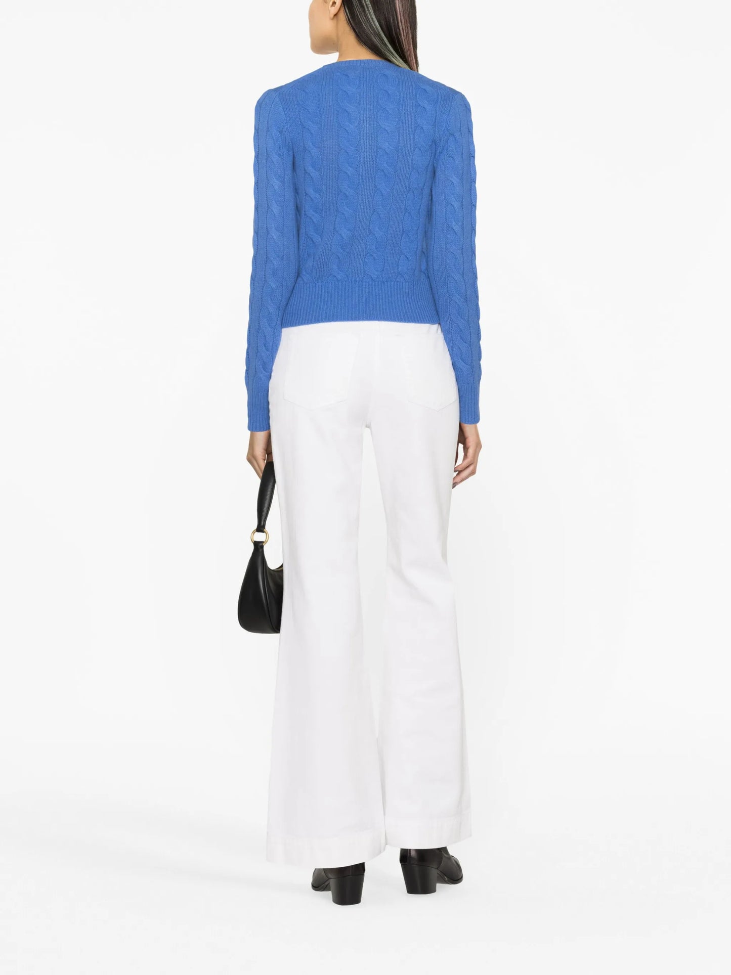 cable-knit wool-cashmere cardigan