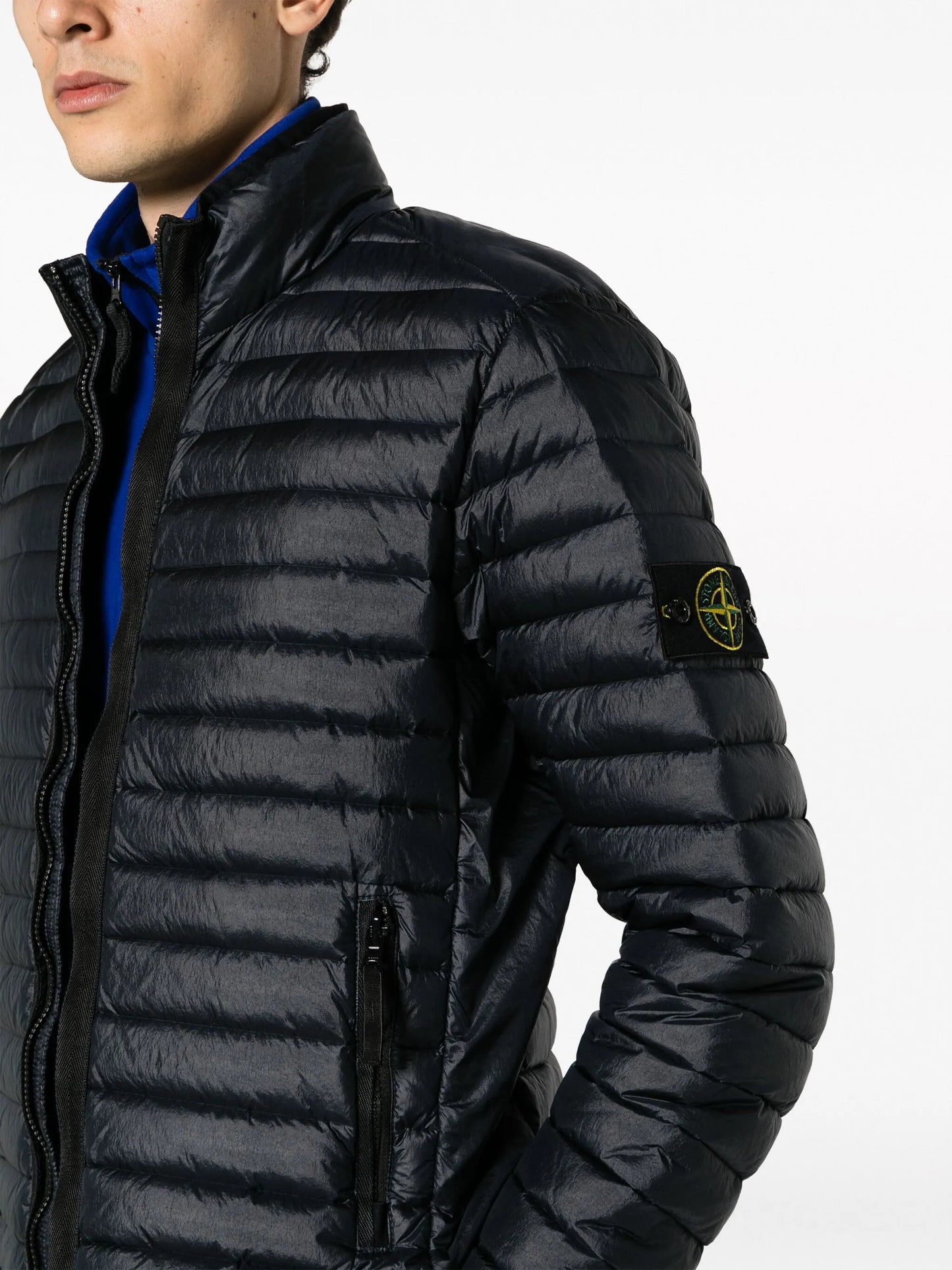 Compass-patch padded jacket