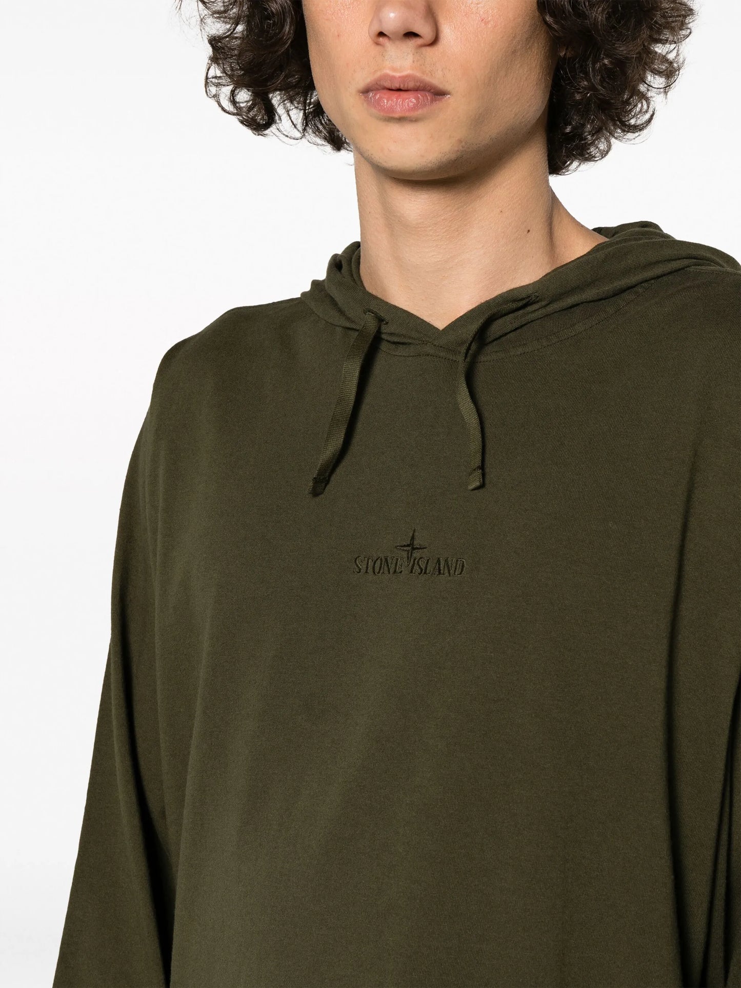 logo-embroidered cotton hoodie