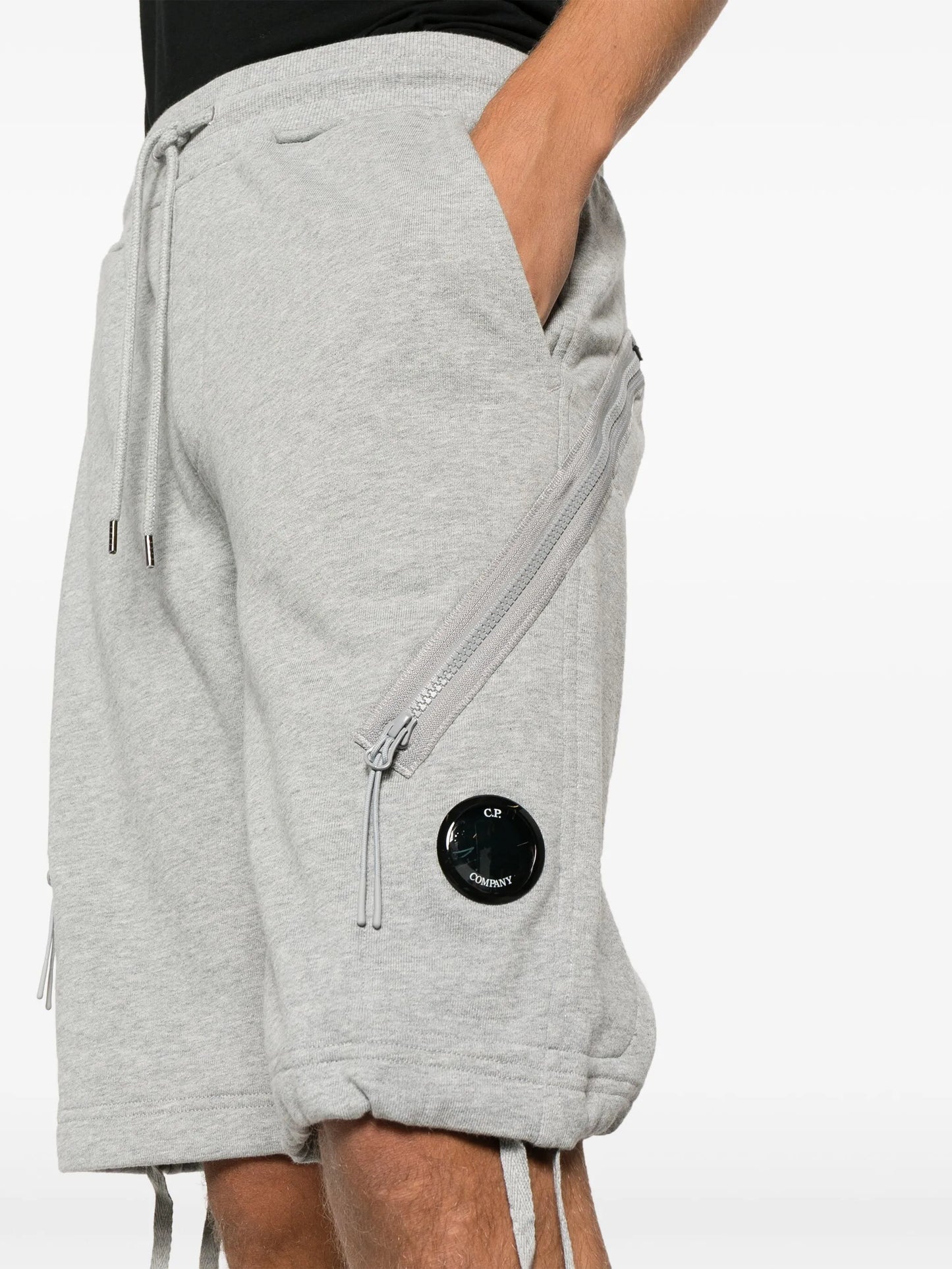 Lens-detail cotton shorts