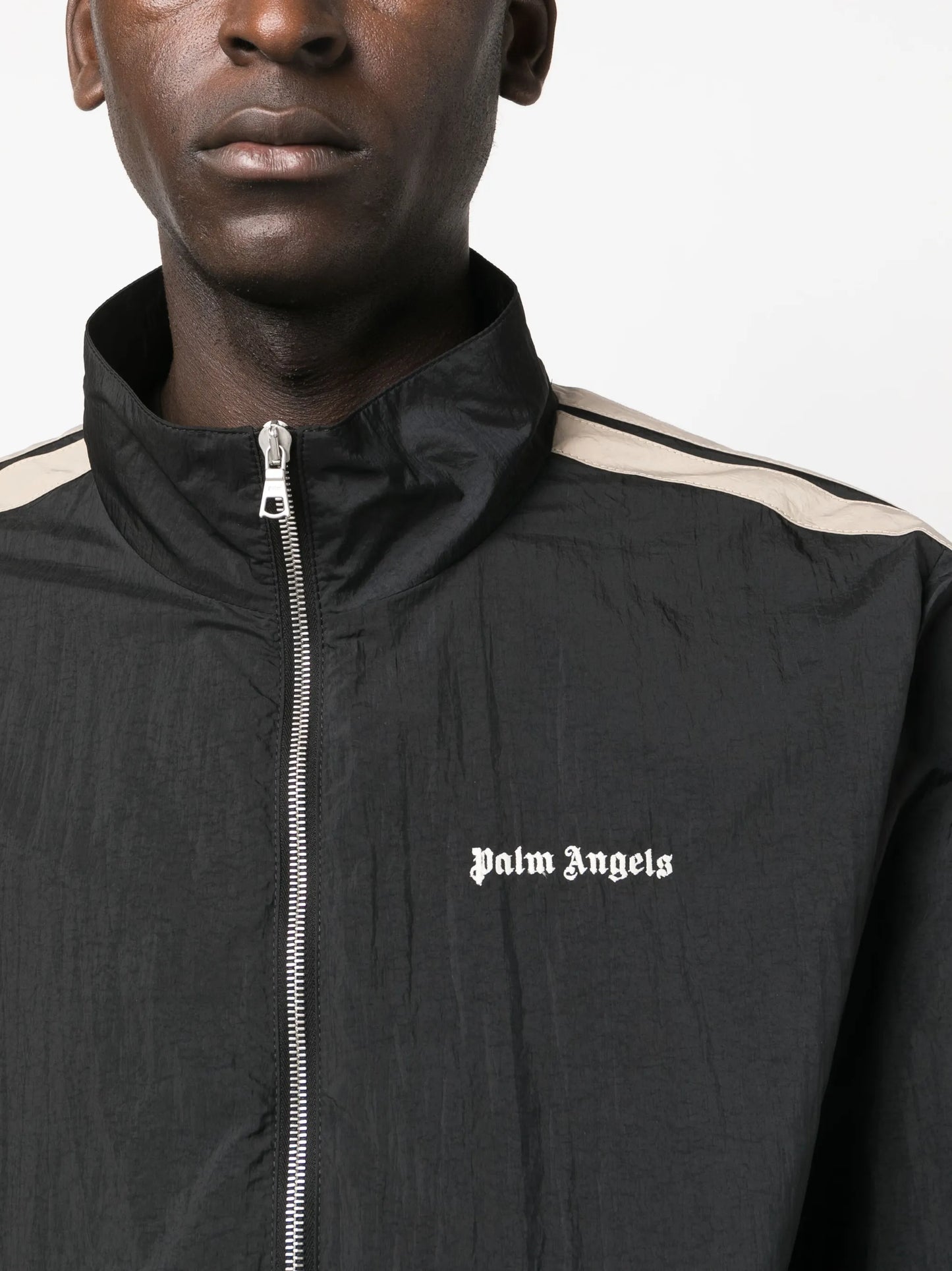 logo-print side-stripe track jacket