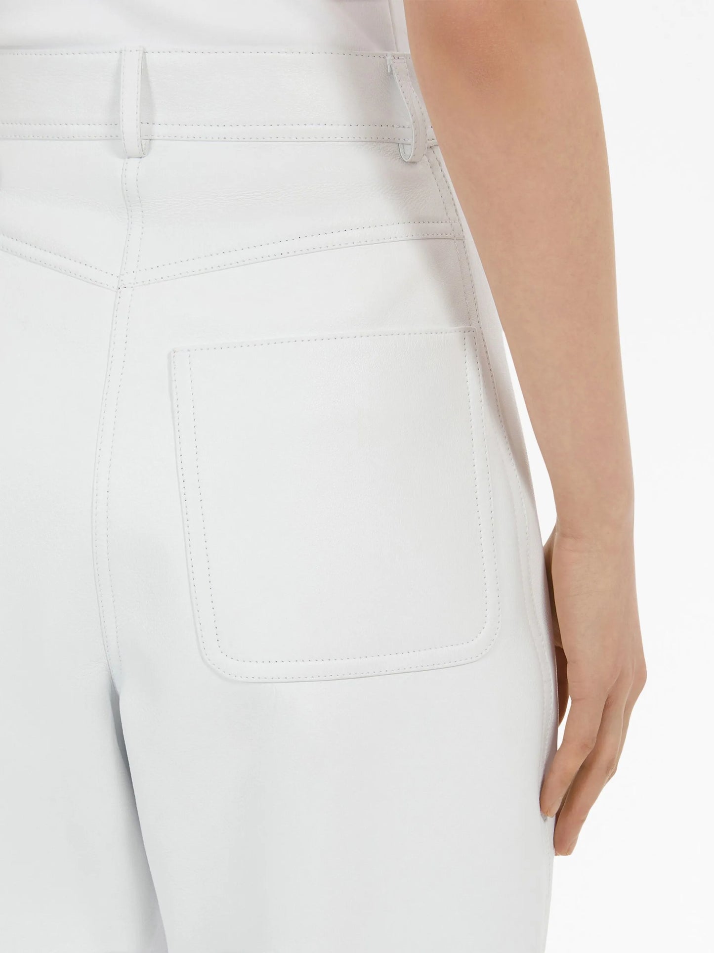 leather tapered trousers