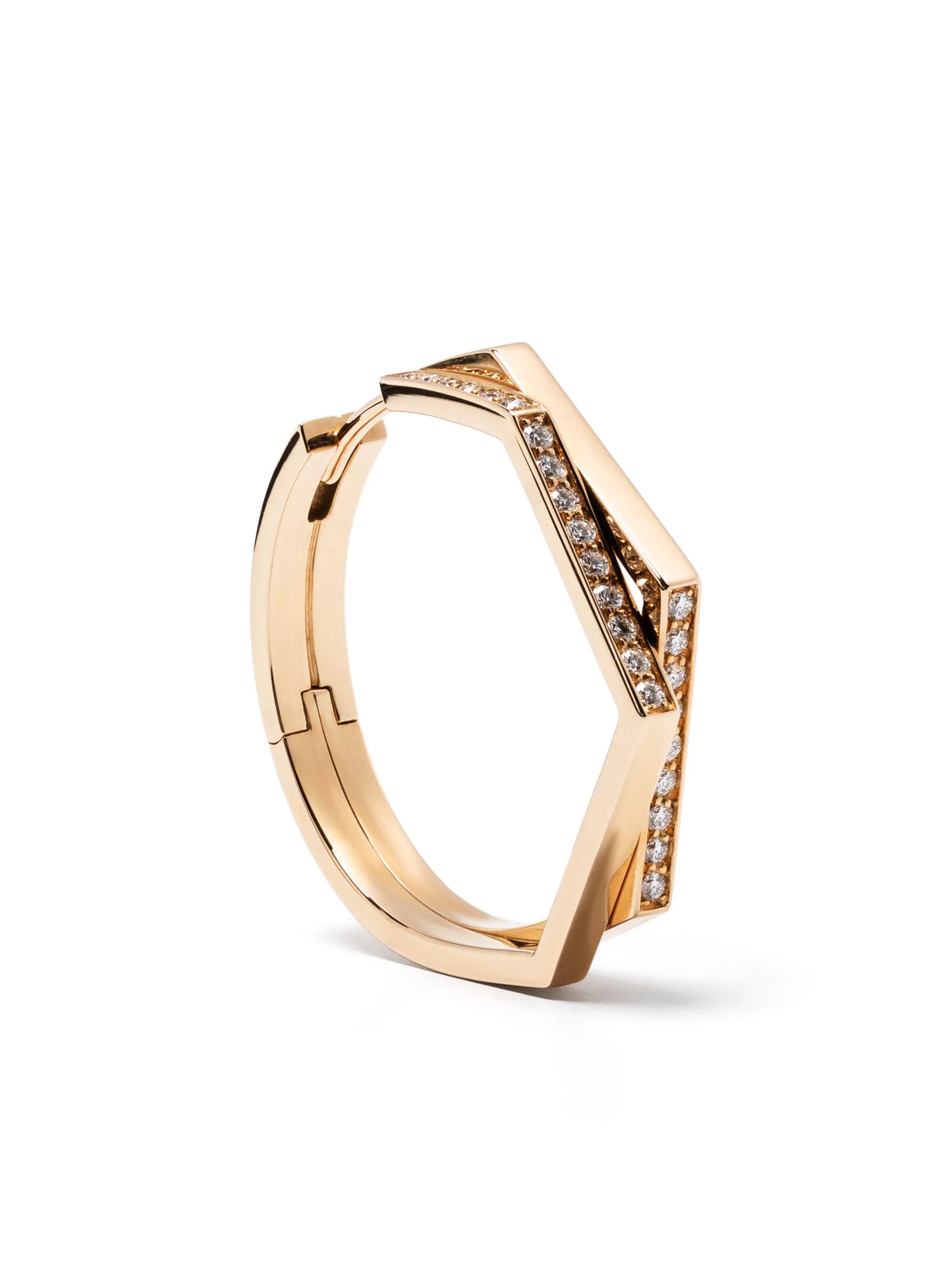 18kt rose gold Antifer diamond hoop earring