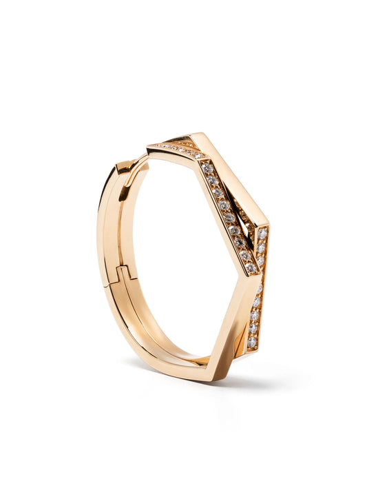 18kt rose gold Antifer diamond hoop earring