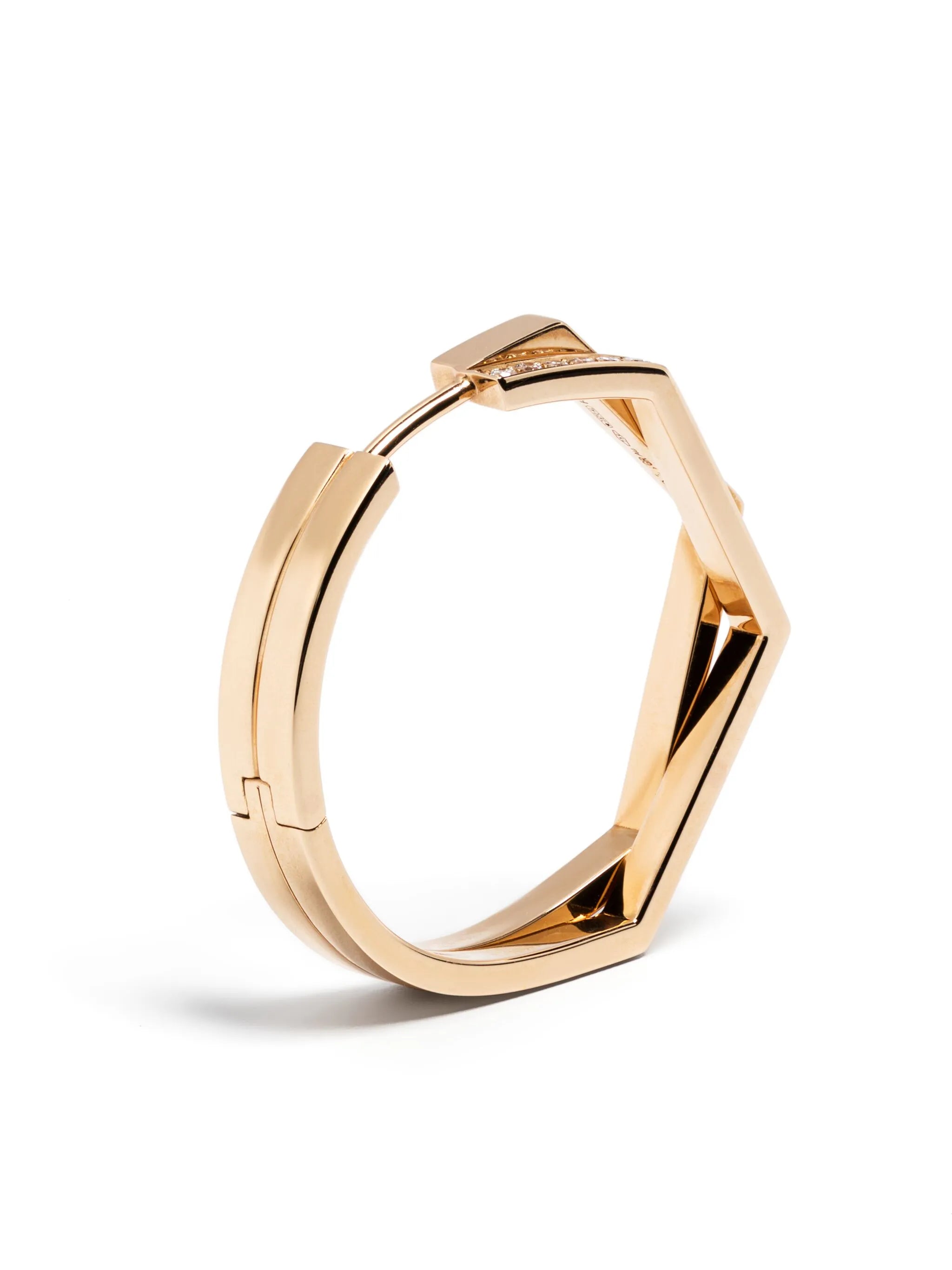 18kt rose gold Antifer diamond hoop earring