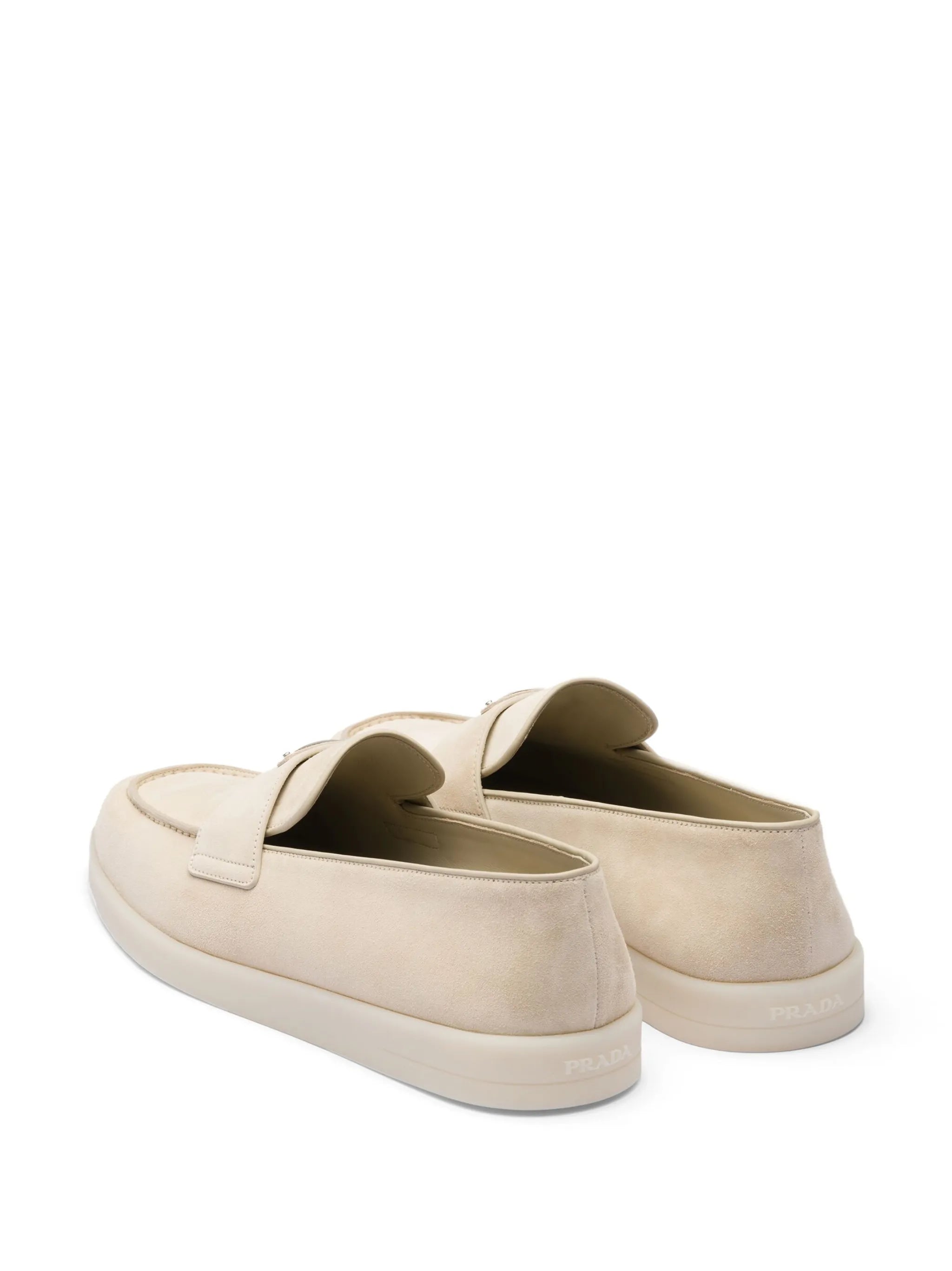 enamel triangle logo-plaque suede loafers