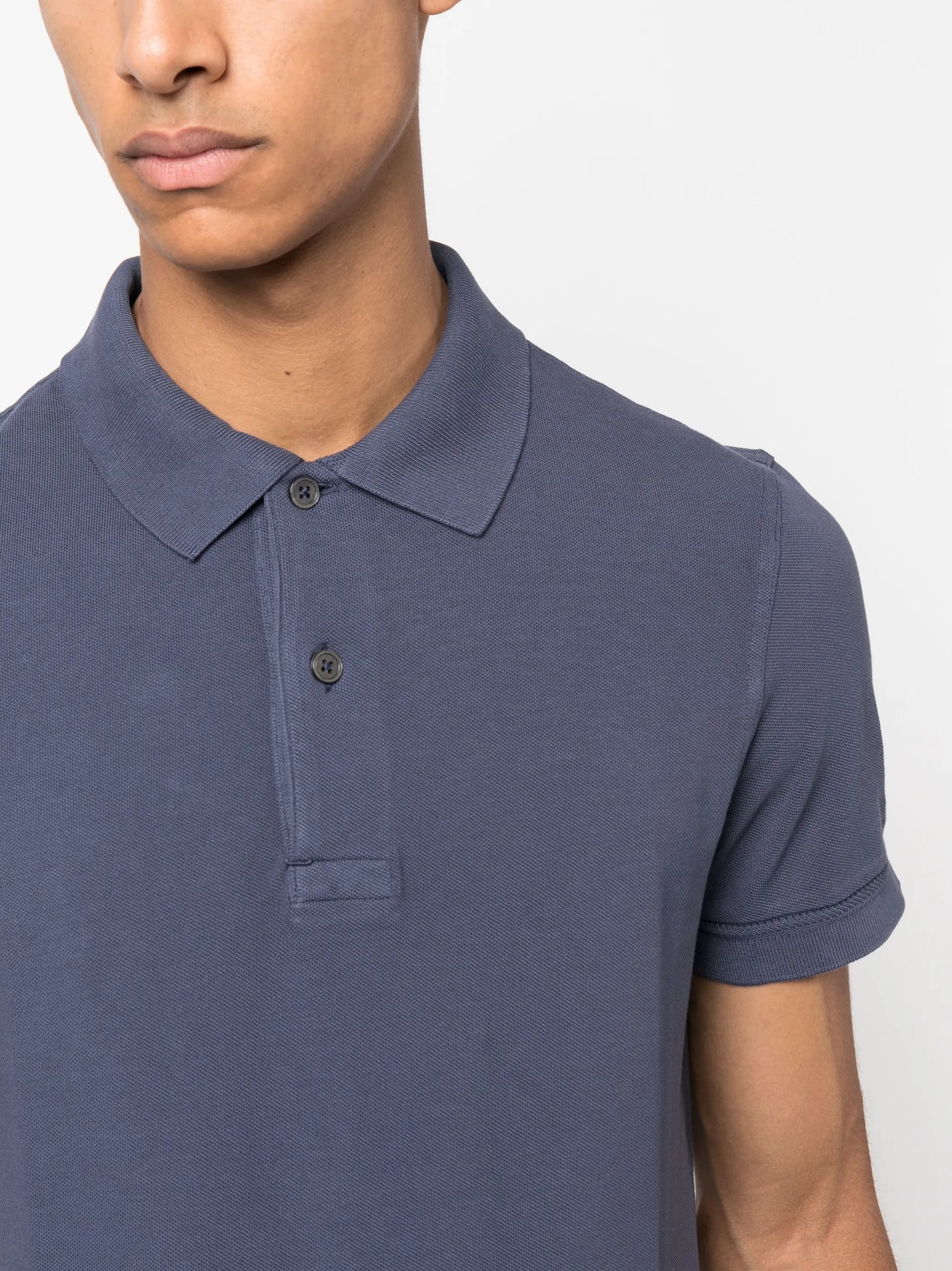 short-sleeved cotton polo shirt
