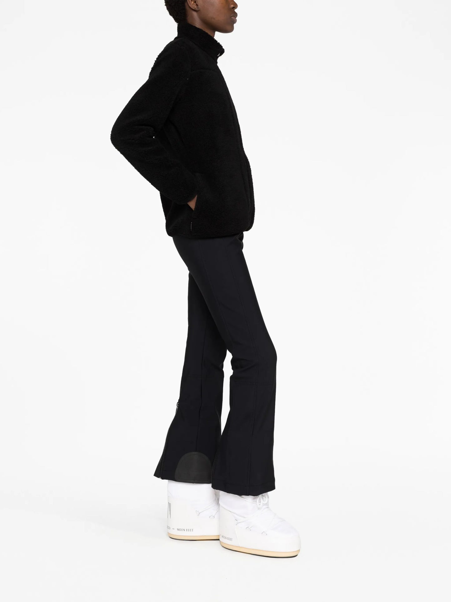 fleece-texture zip-up jacket