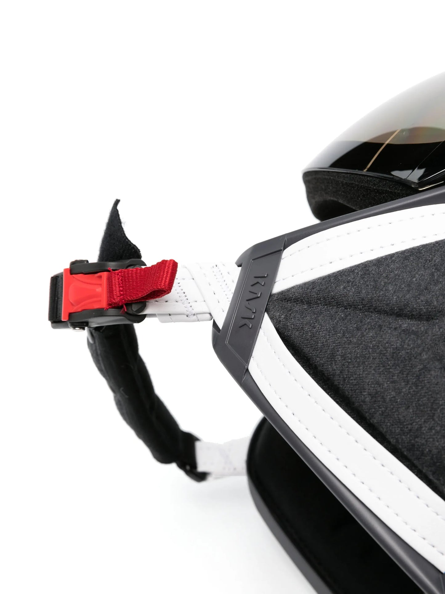 Chrome logo-plaque helmet