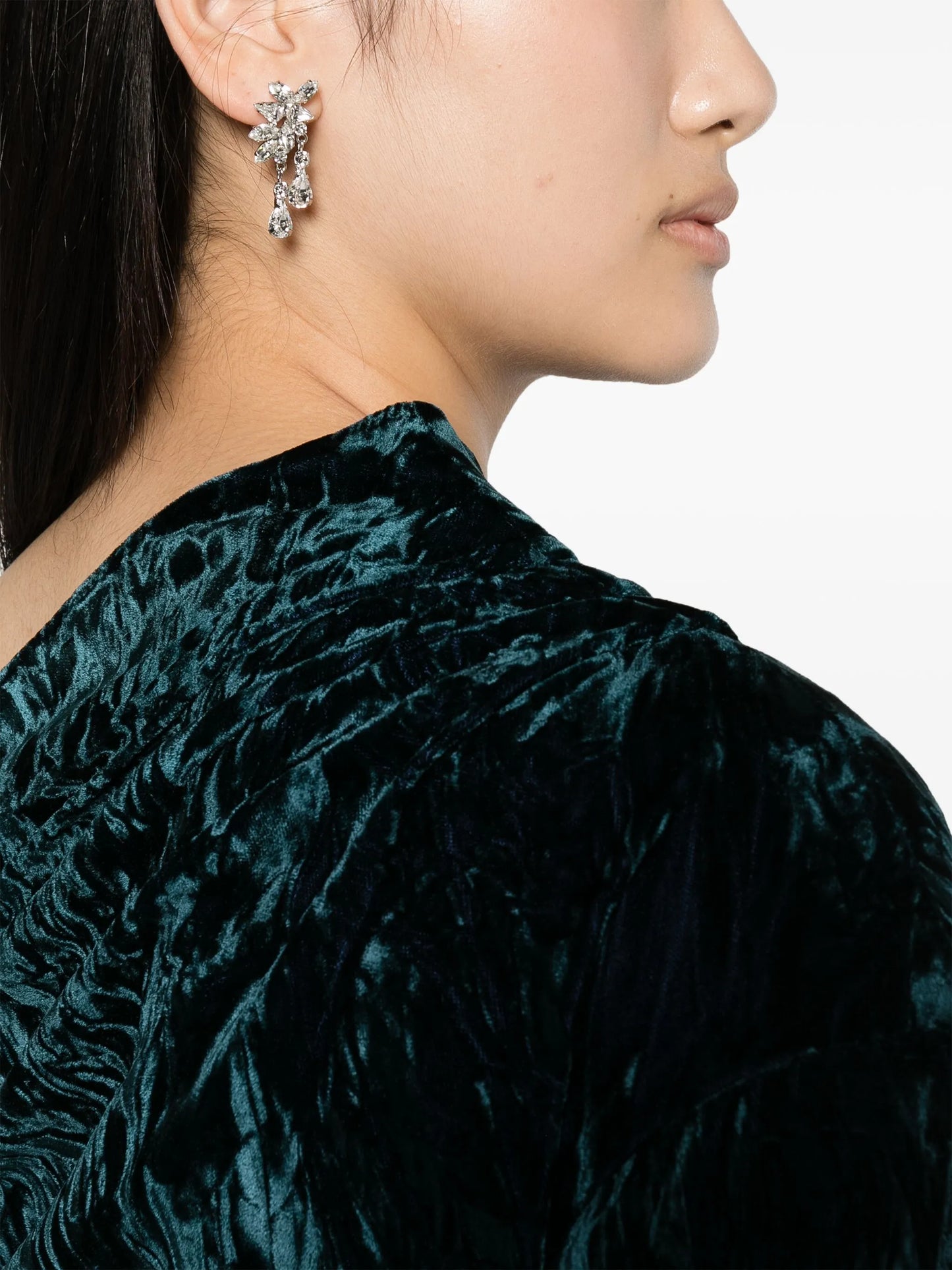 Adelaide feather-trim velvet minidress