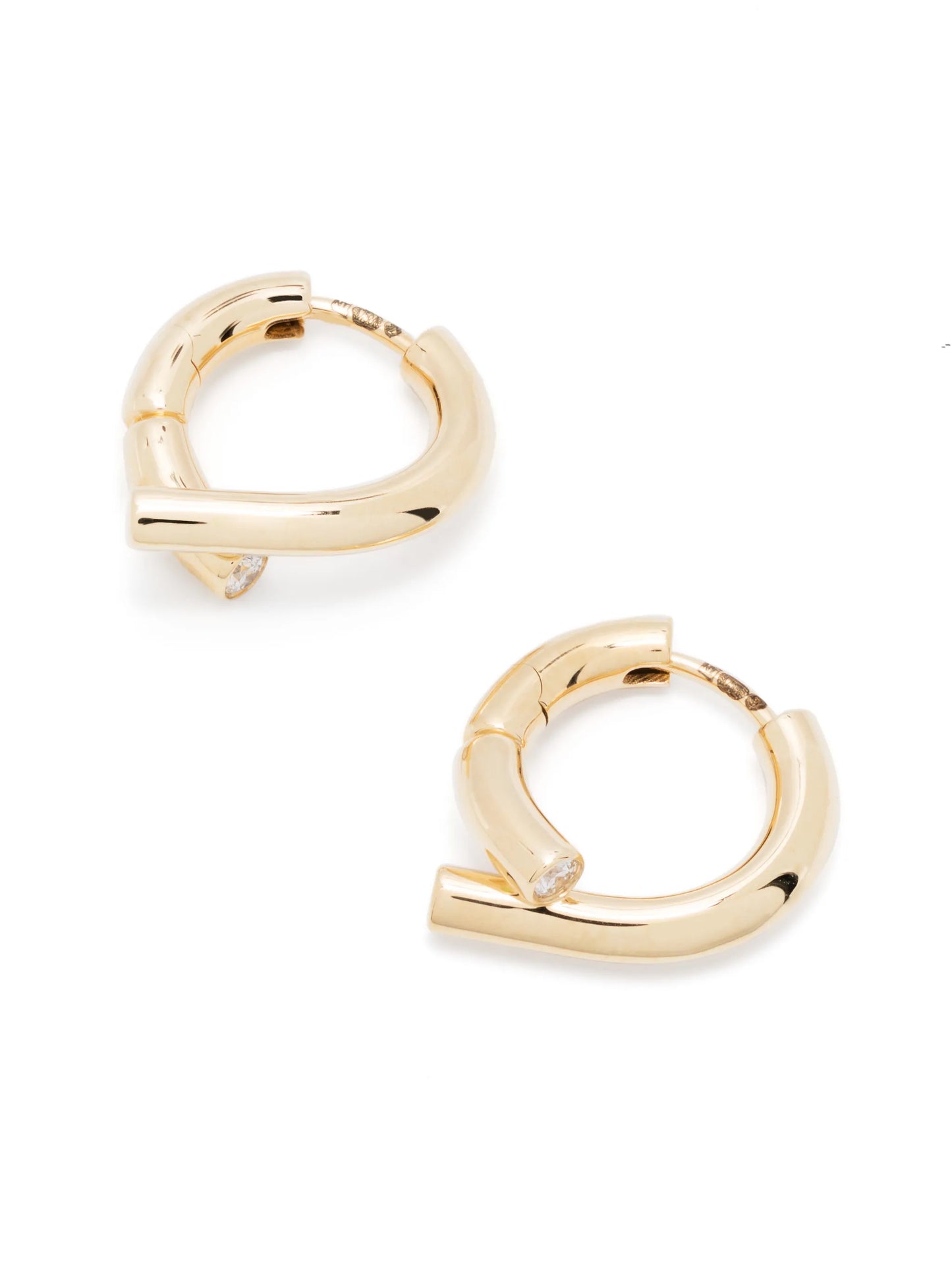 18kt yellow gold Oera diamond hoop earrings