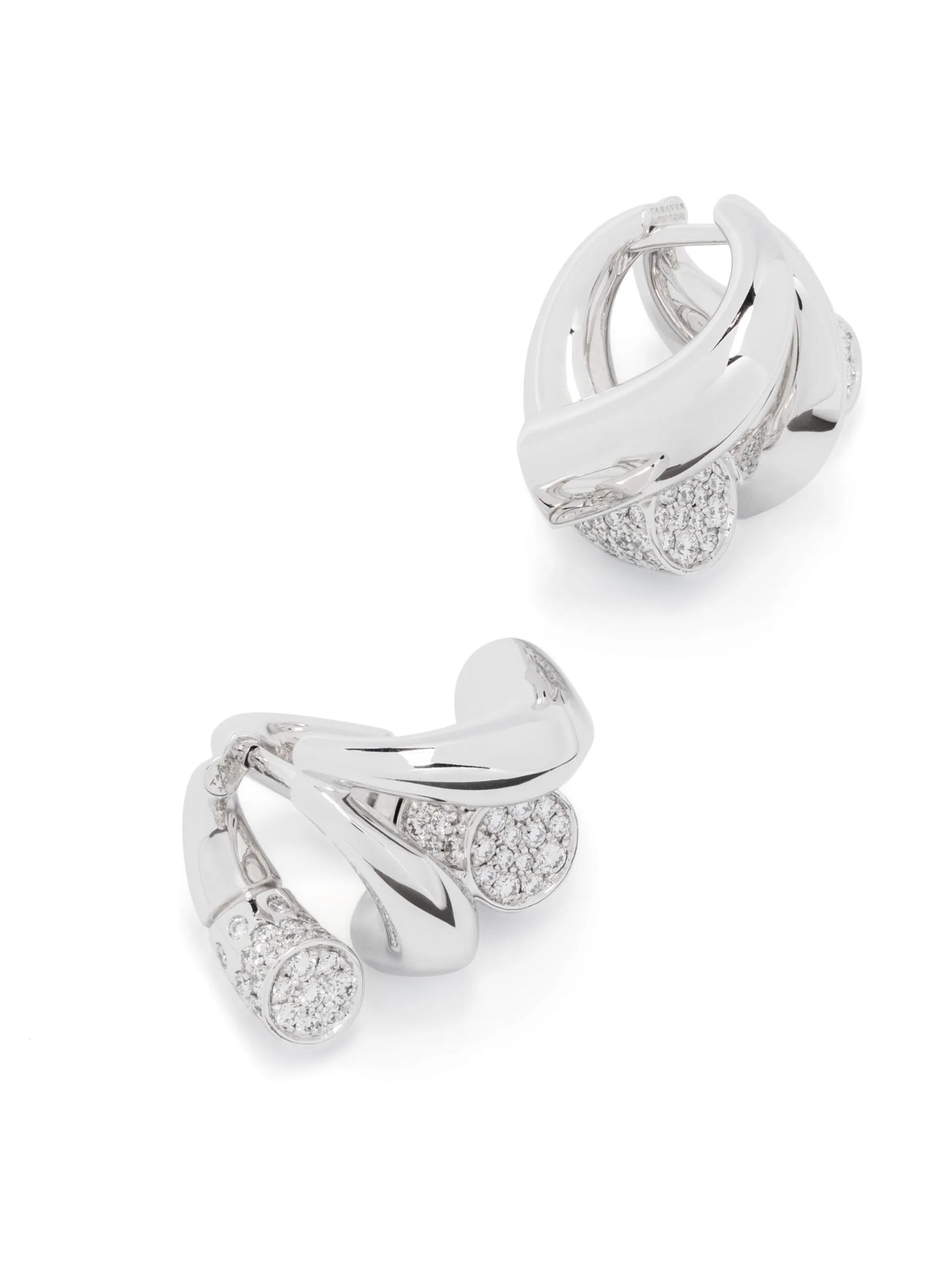 18kt white gold Oera diamond hoop earrings