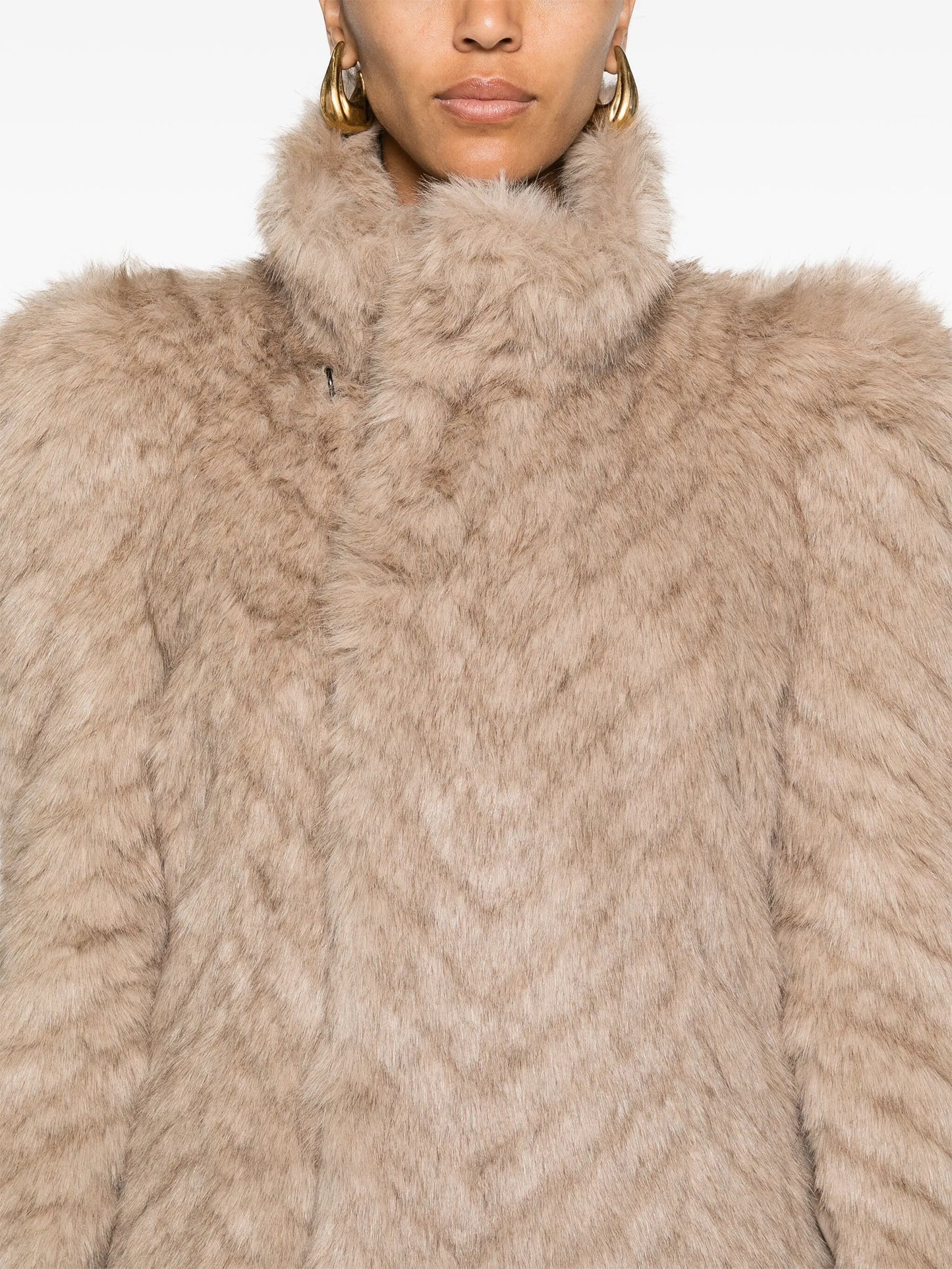 fur-design maxi coat