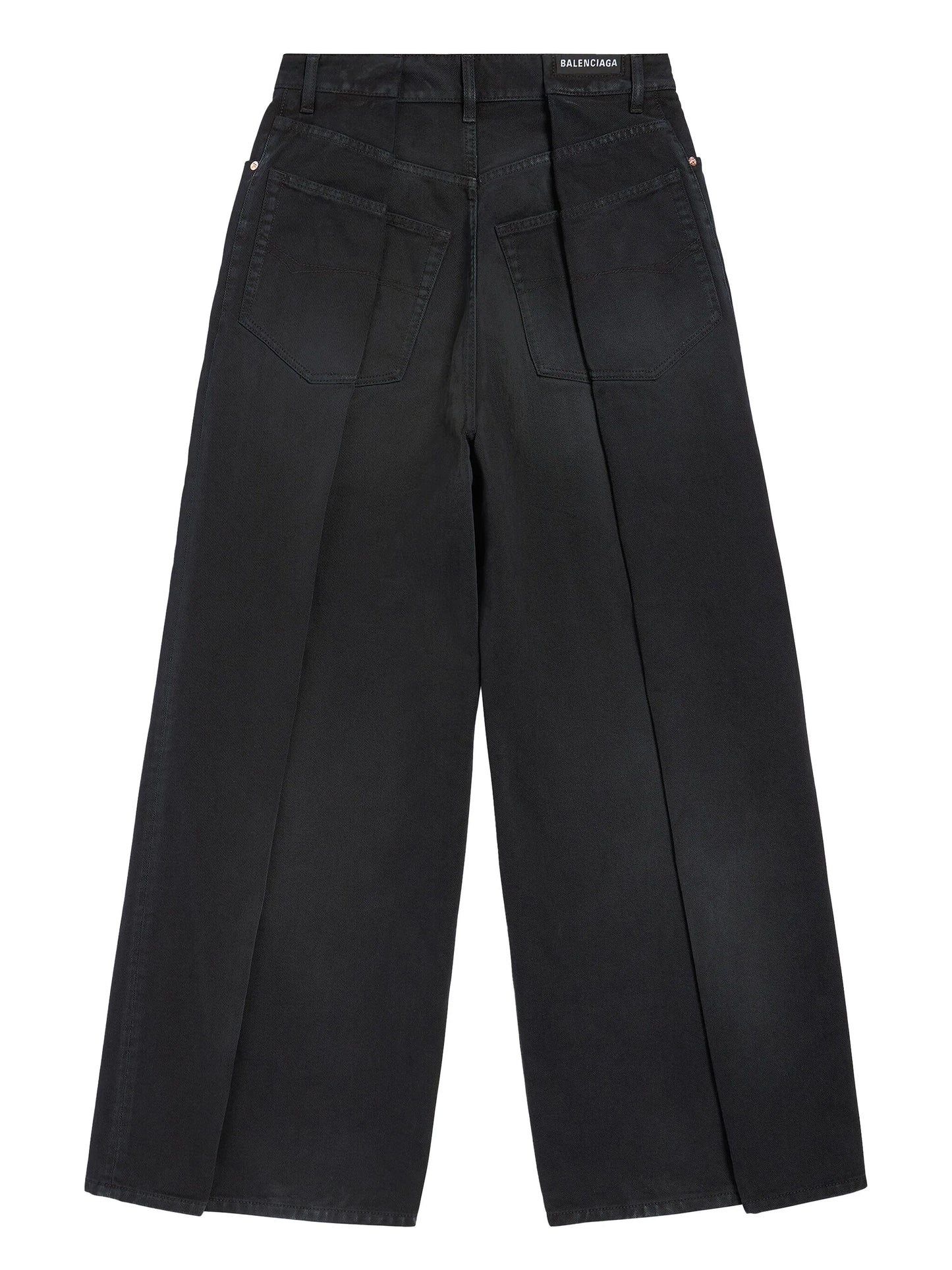 pleat-detailed wide-leg jeans