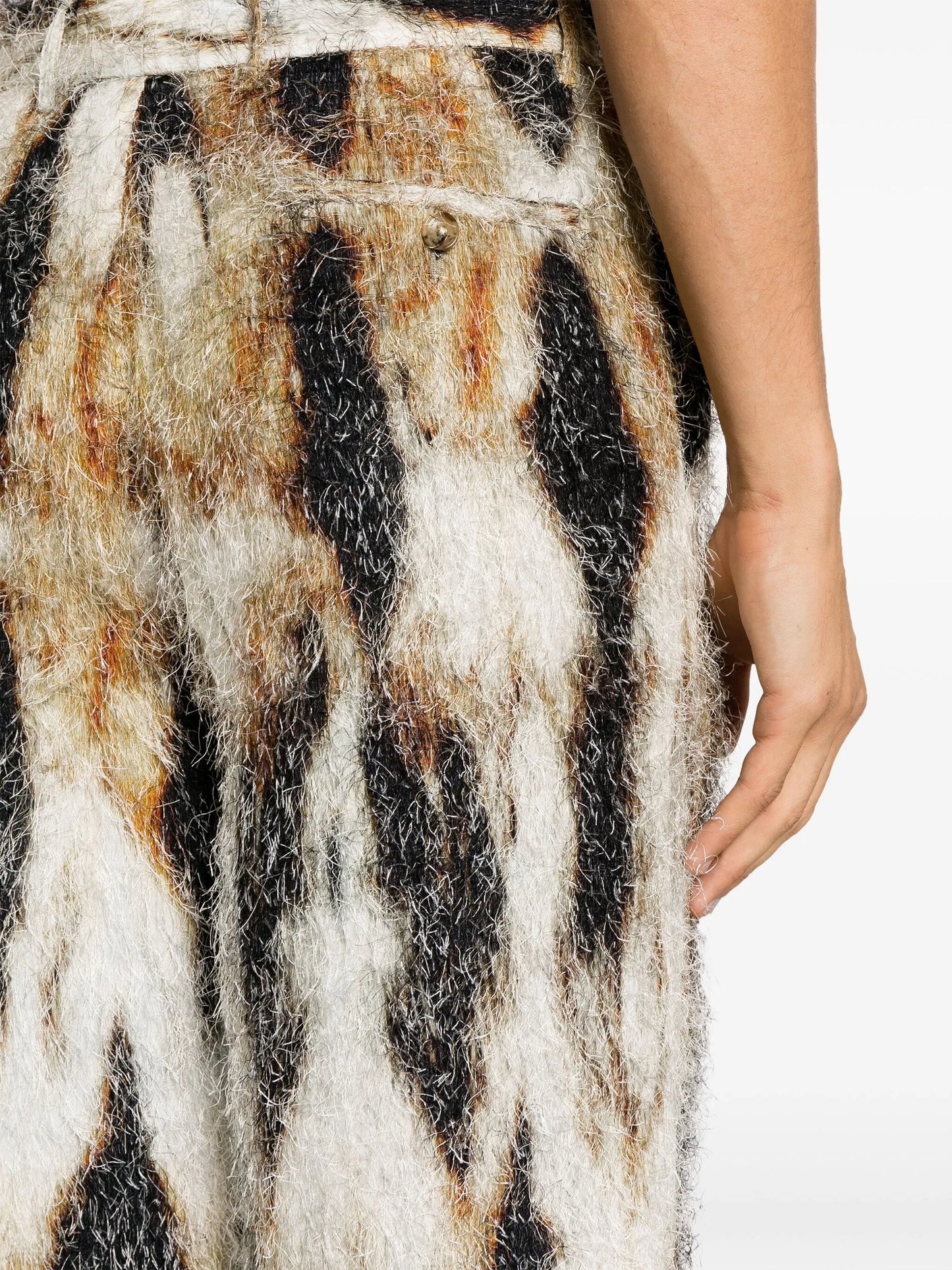 Eyelash abstract-pattern print straight trousers