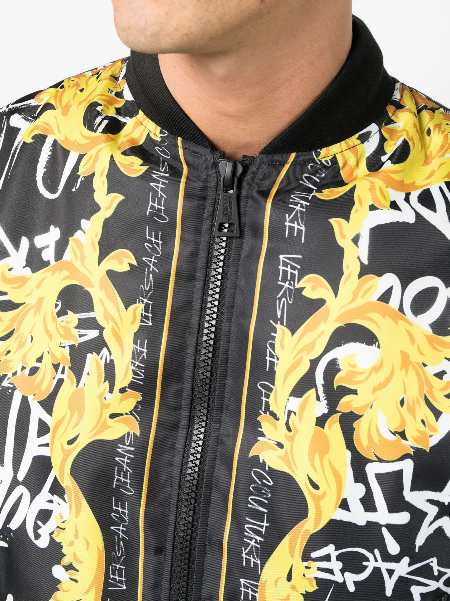 graphic-print bomber jacket