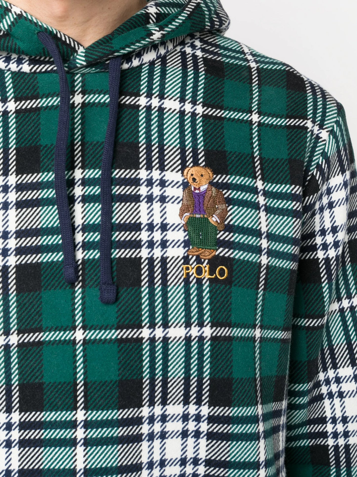 Polo Bear plaid hoodie