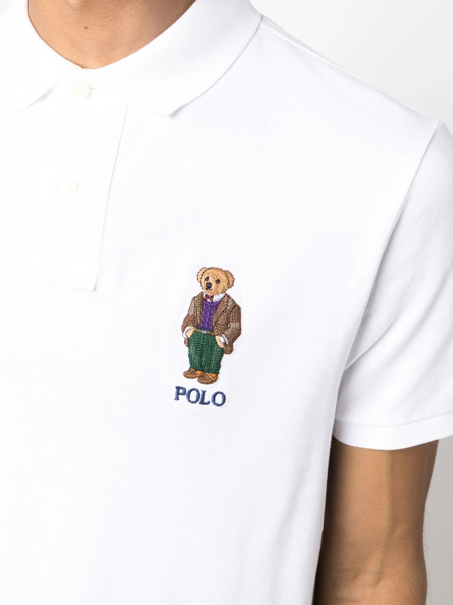 polo-bear embroidered polo shirt