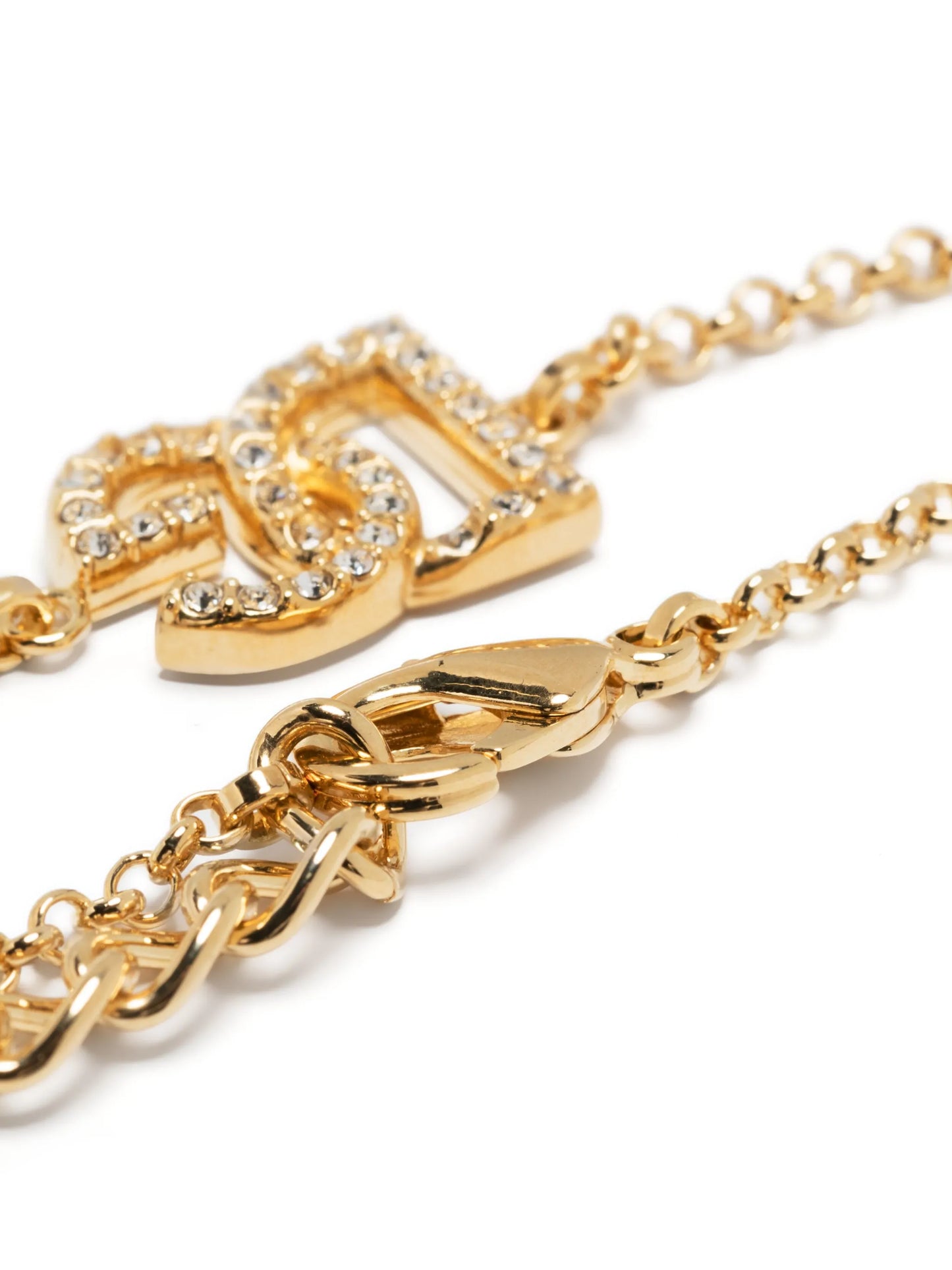 logo-charm crystal-embellished bracelet