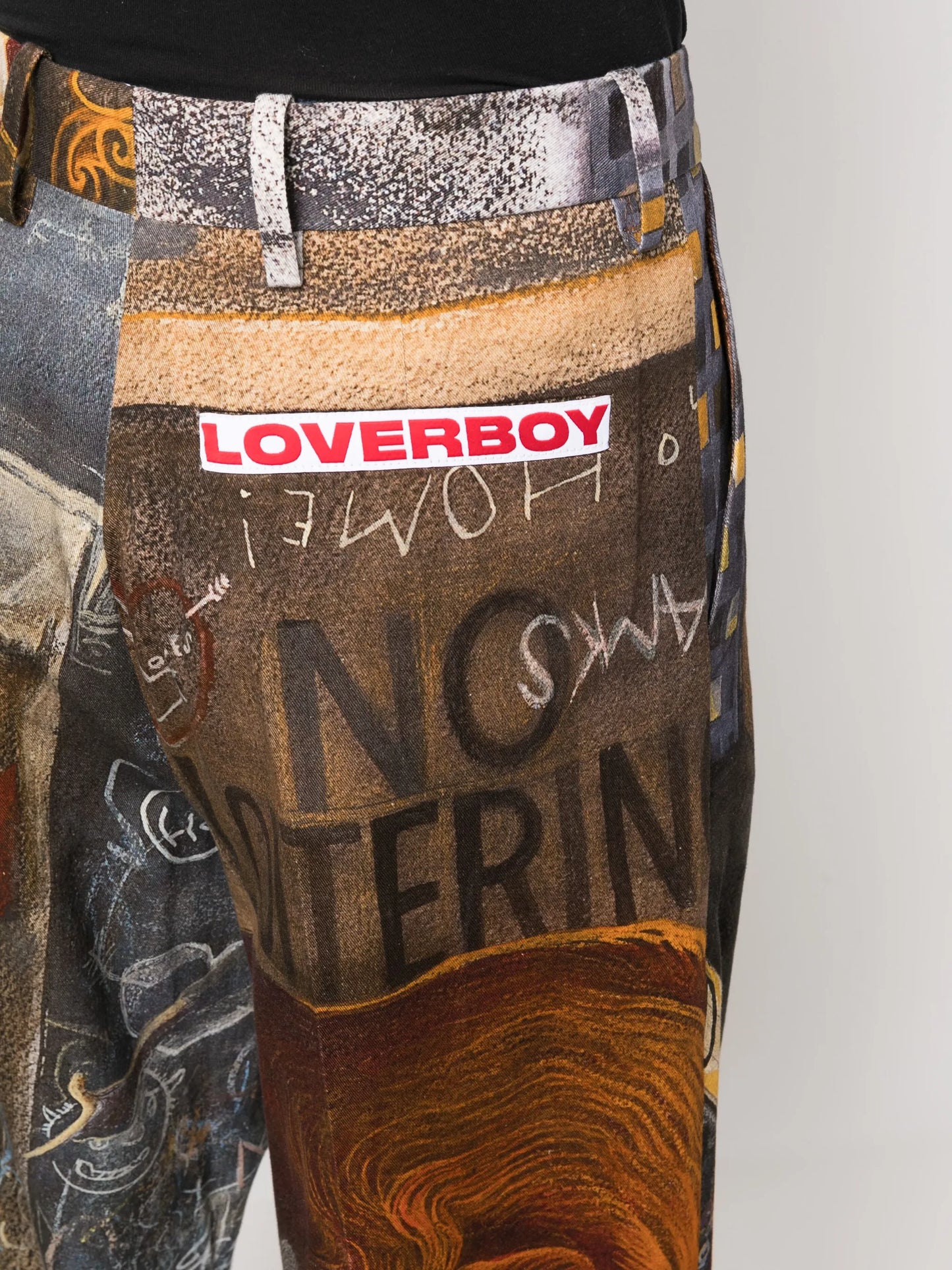 graphic-print wide-fit trousers