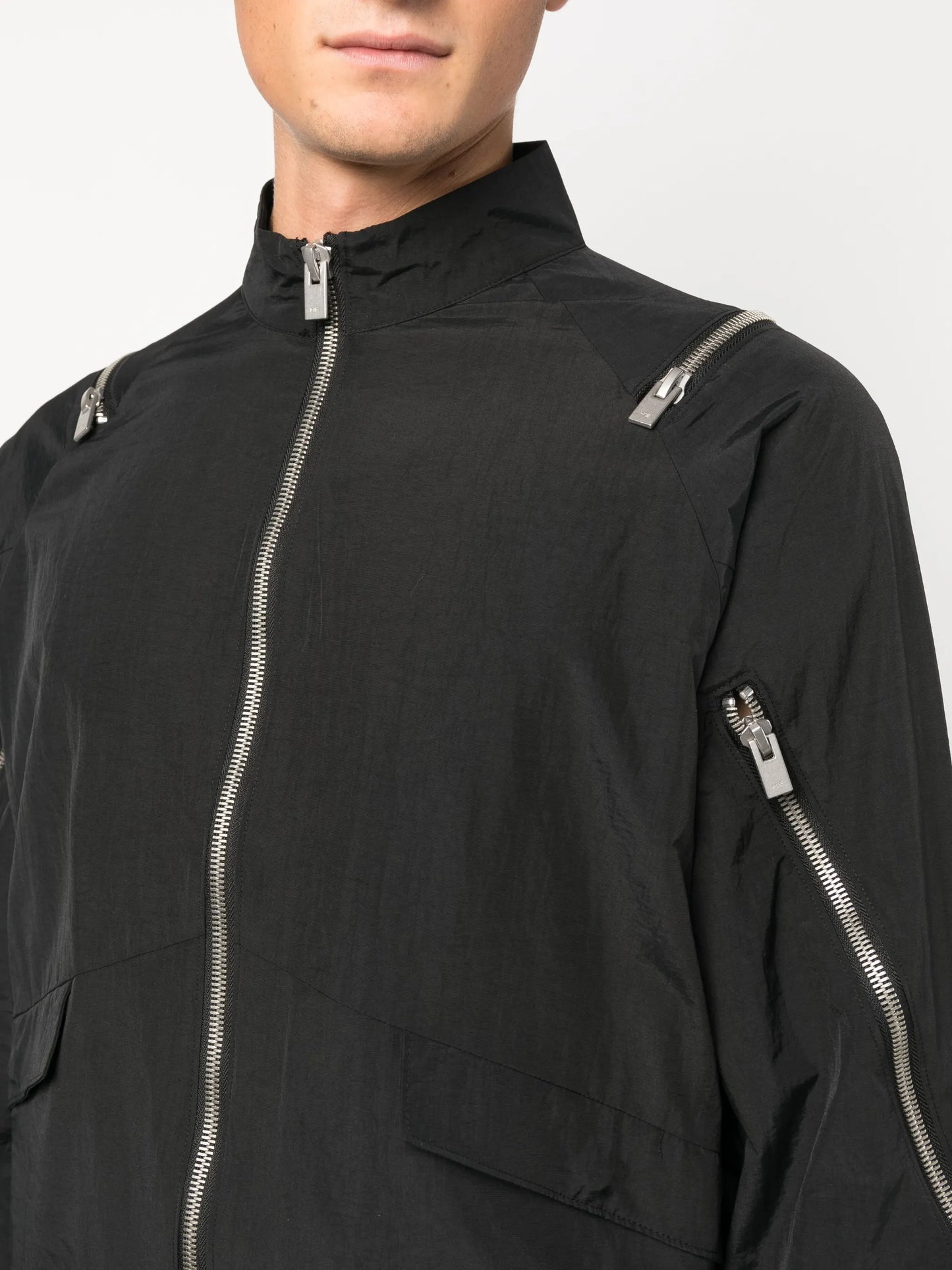 decorative zip-detail jacket