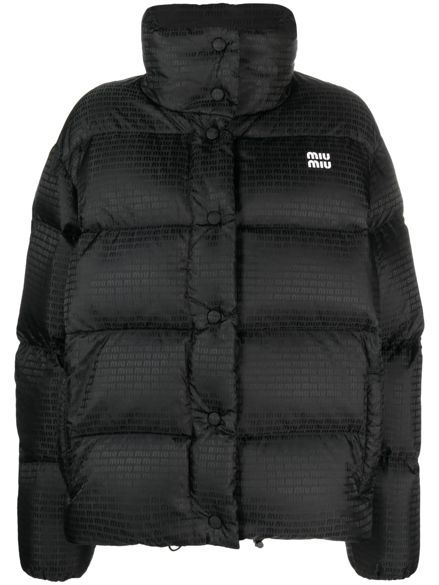 logo-print quilted jacket
